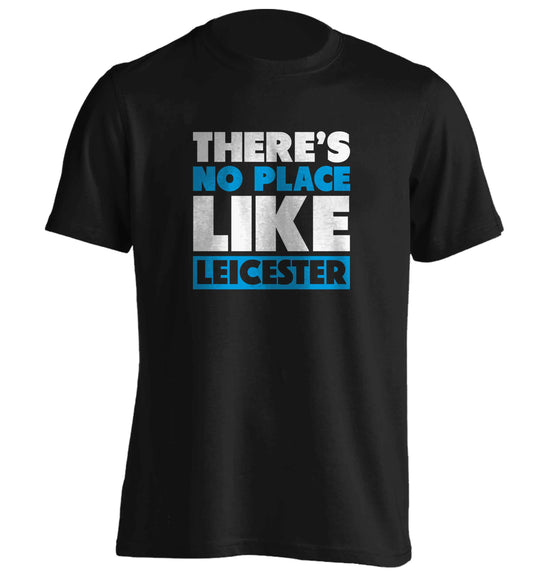 There's no place like Leicester adults unisex black Tshirt 2XL