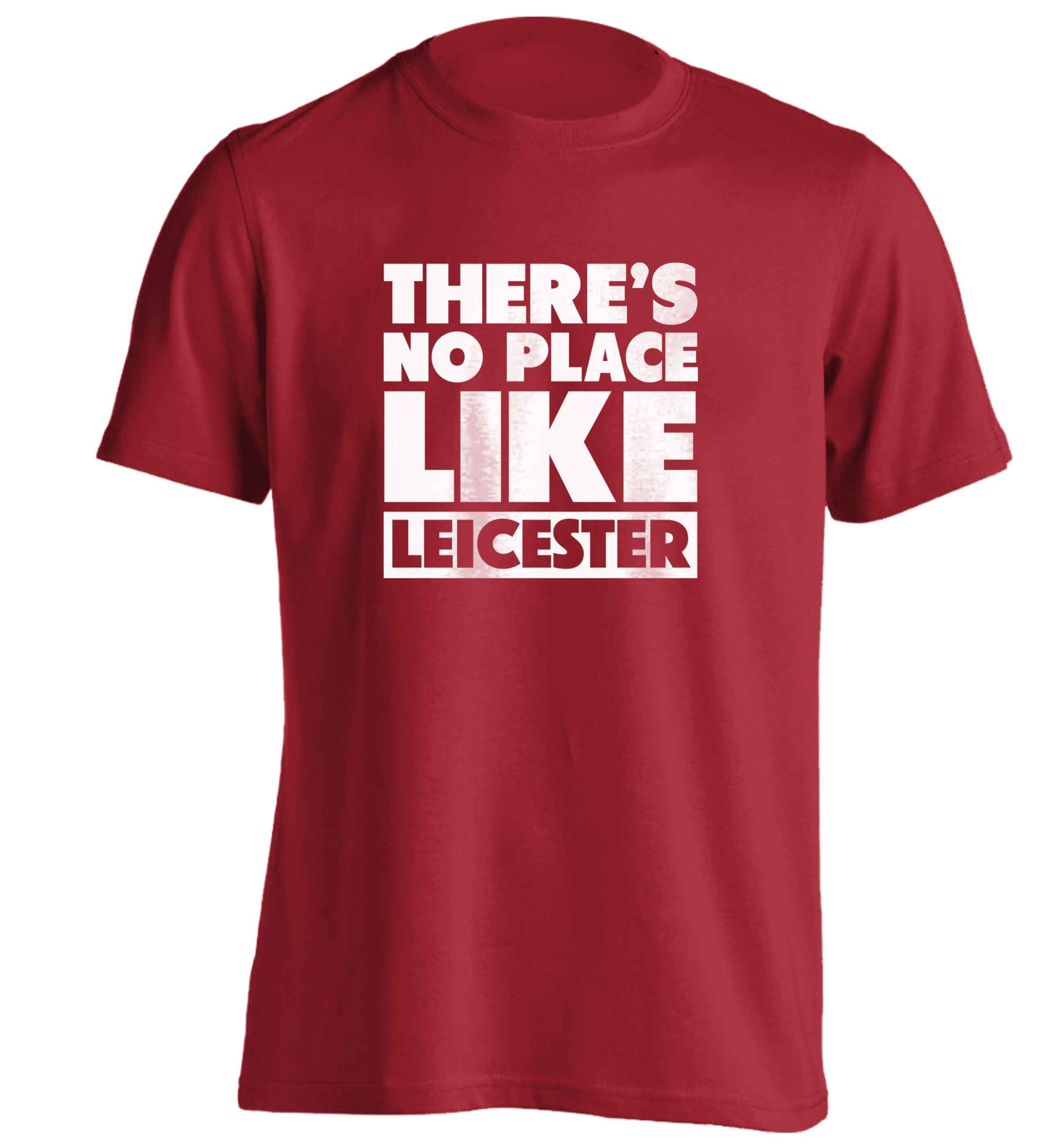 There's no place like Leicester adults unisex red Tshirt 2XL
