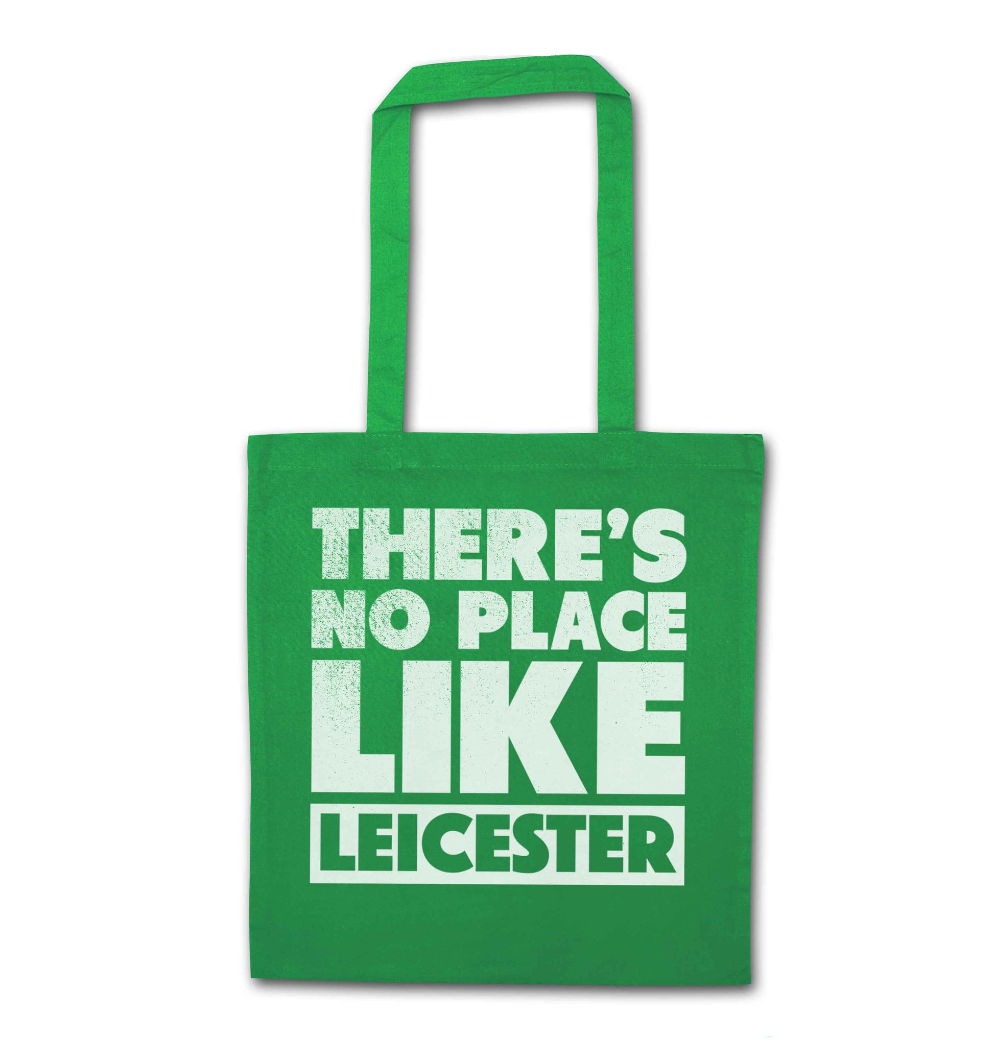 There's no place like Leicester green tote bag