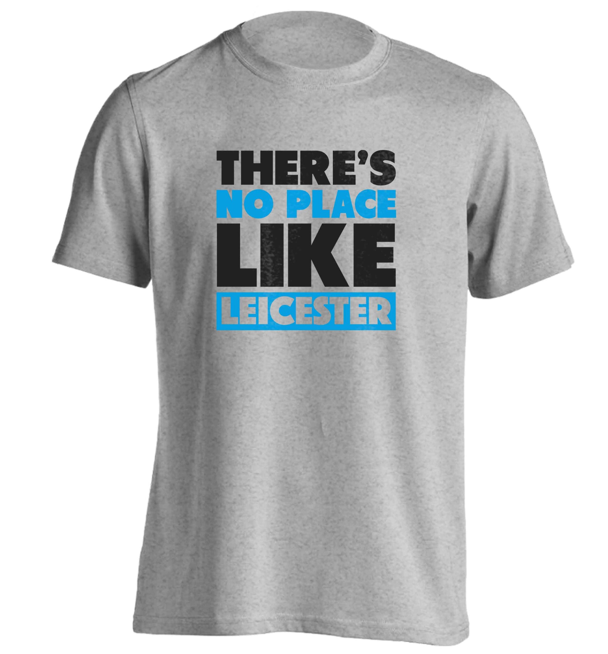 There's no place like Leicester adults unisex grey Tshirt 2XL