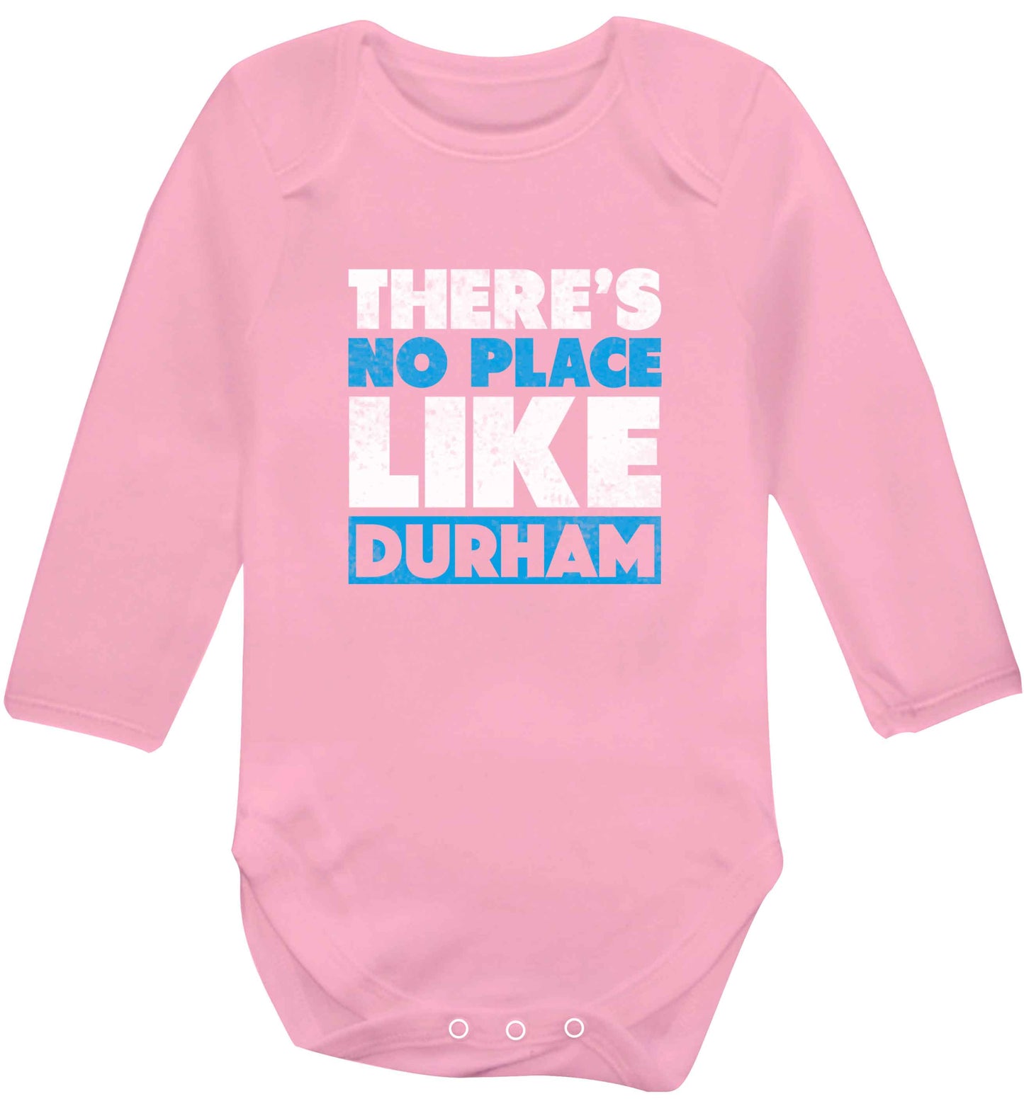 There's no place like Durham baby vest long sleeved pale pink 6-12 months