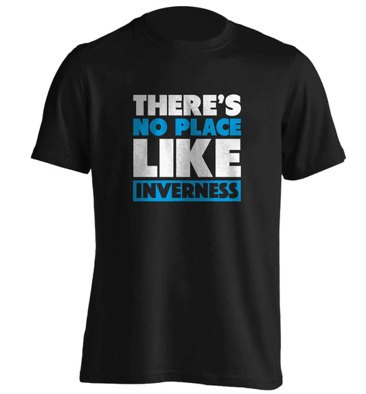There's no place like Inverness adults unisex black Tshirt 2XL