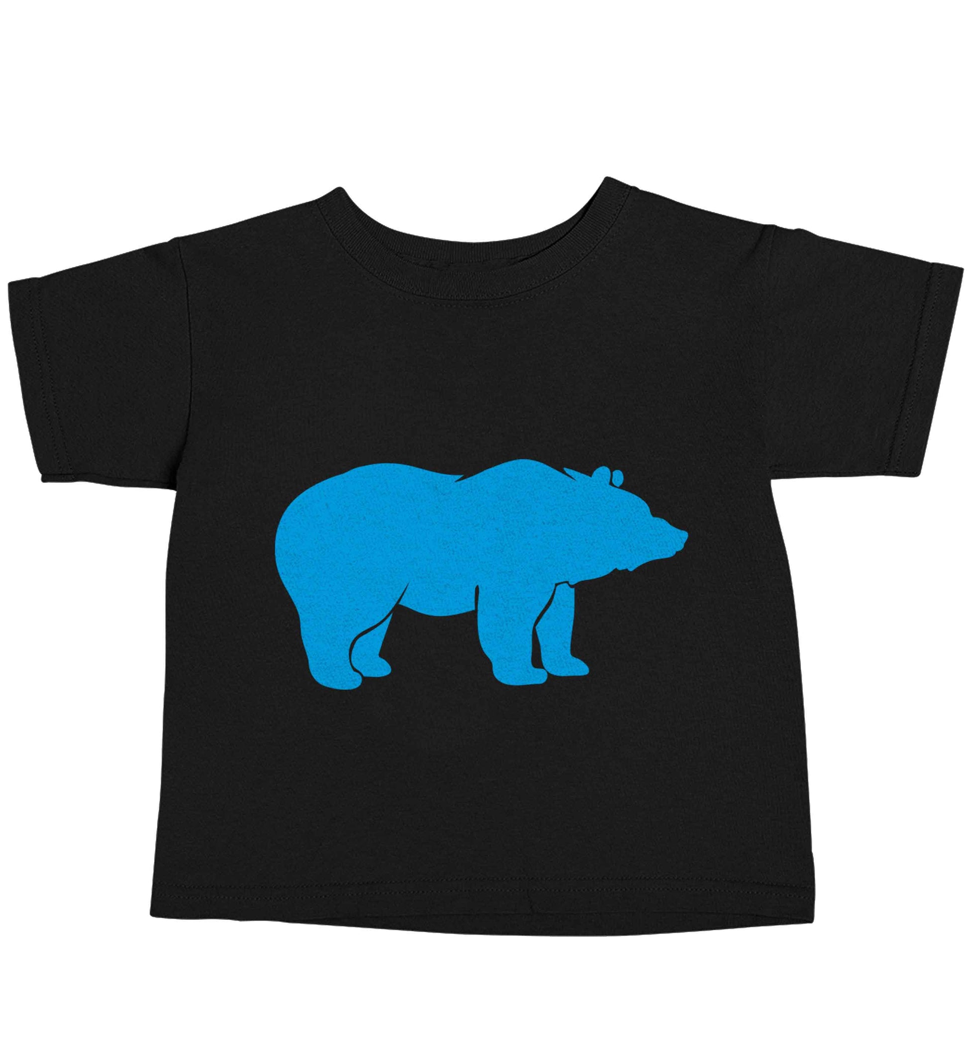 Blue bear Black baby toddler Tshirt 2 years