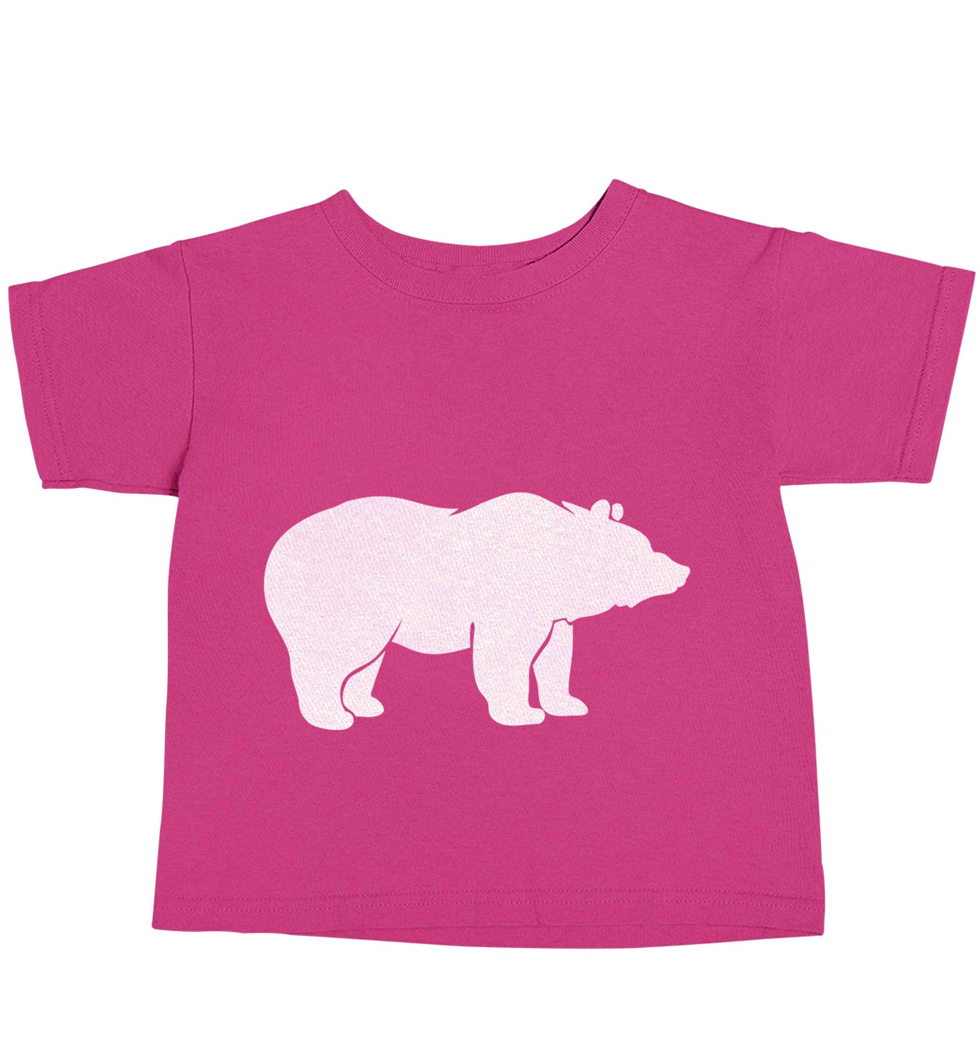 Blue bear pink baby toddler Tshirt 2 Years