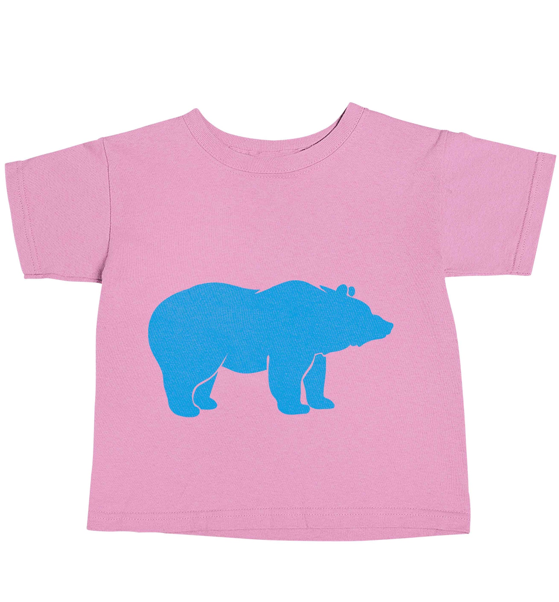 Blue bear light pink baby toddler Tshirt 2 Years