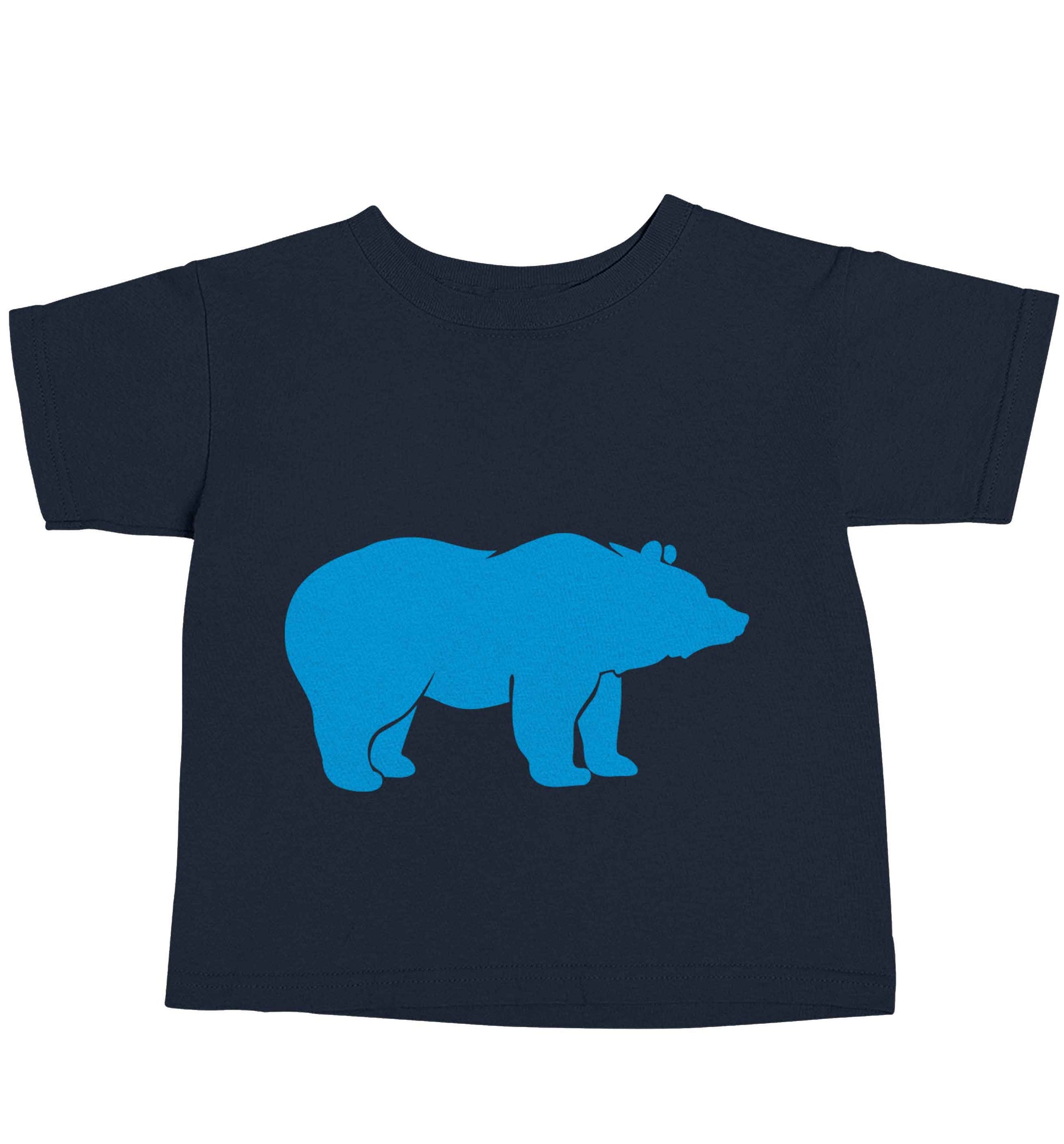 Blue bear navy baby toddler Tshirt 2 Years