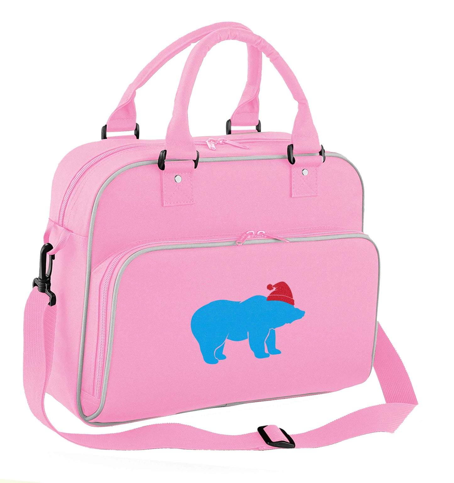 Blue bear Santa children's dance bag baby pink