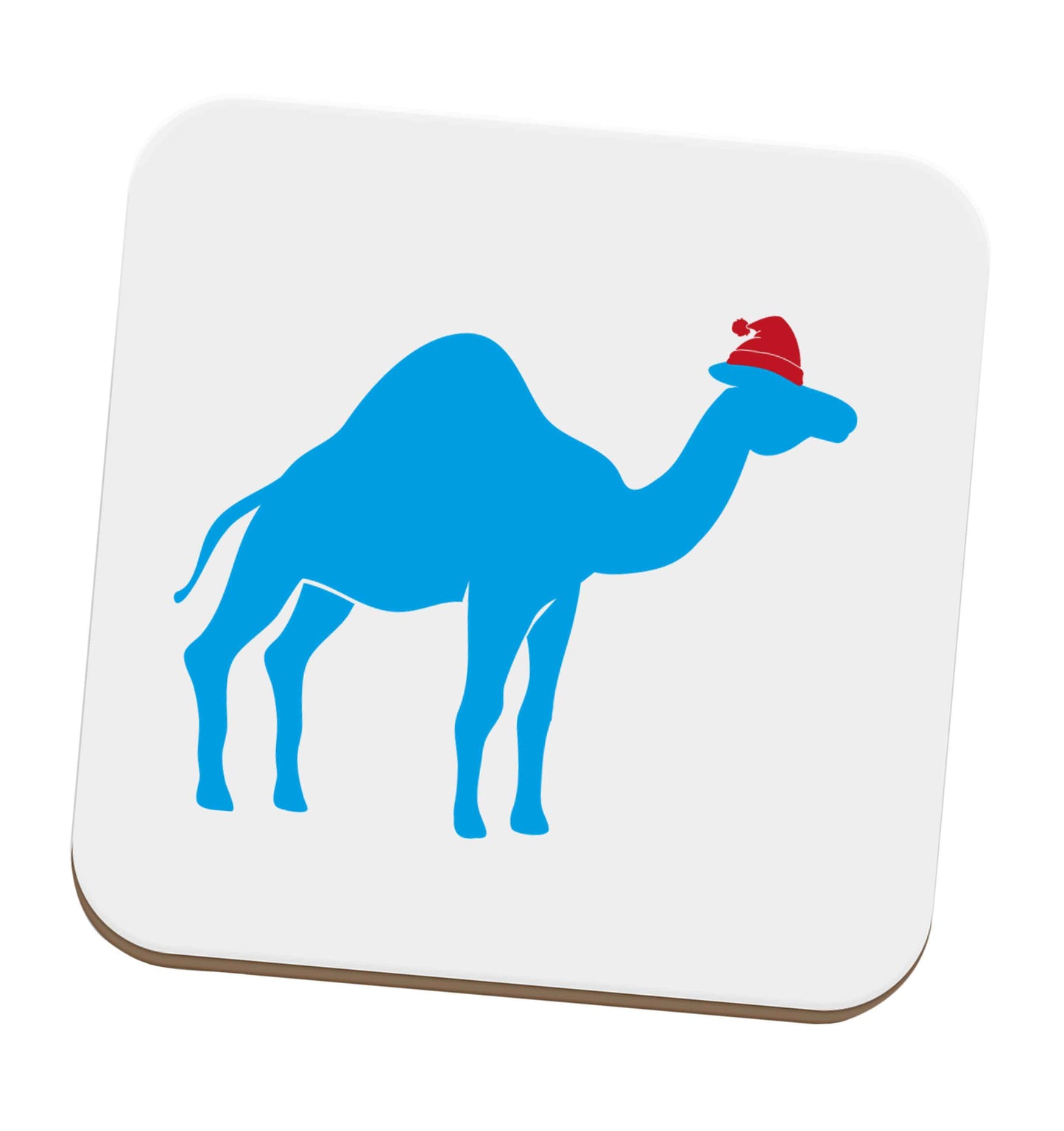 Blue camel santa set of four coasters