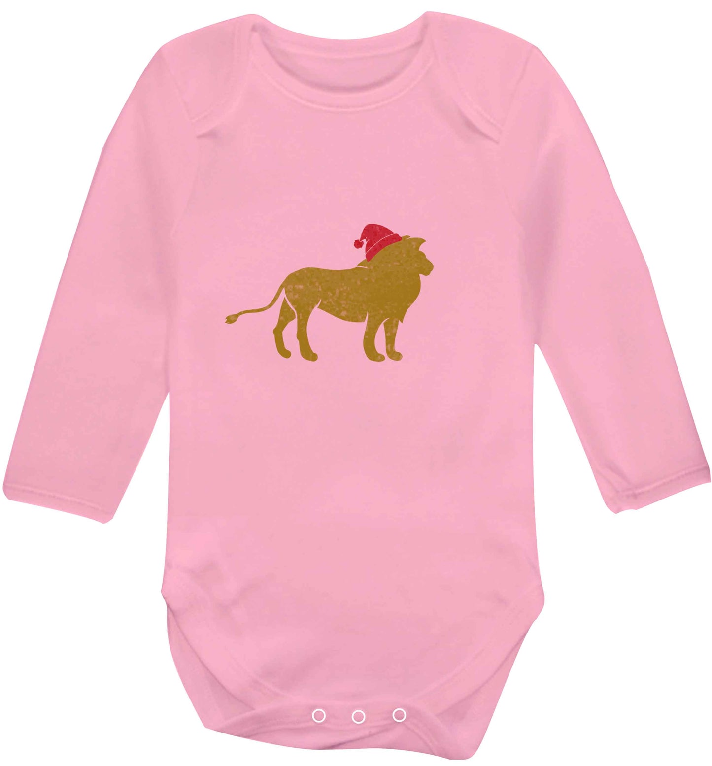 Gold lion santa baby vest long sleeved pale pink 6-12 months
