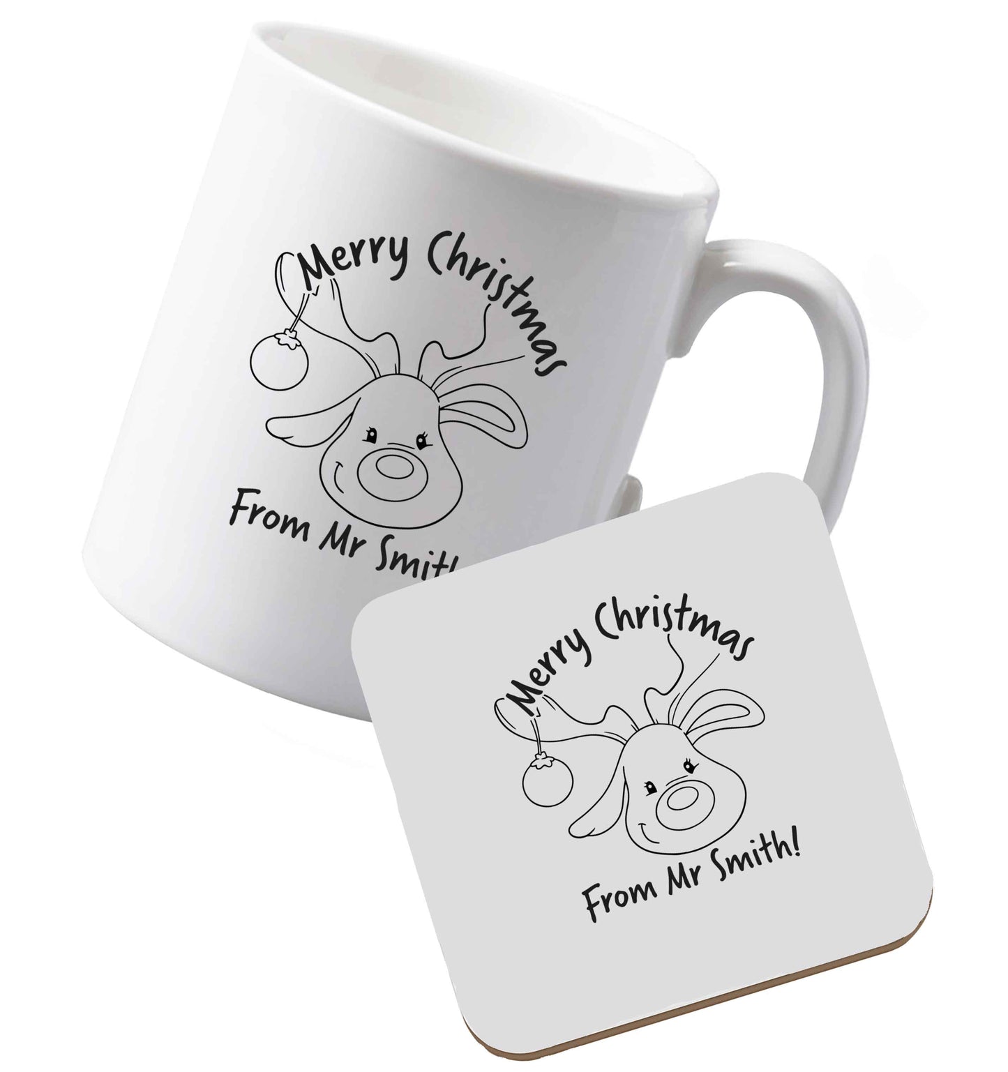10 oz Ceramic mug and coaster Tis The Season to Drink Whisky both sides