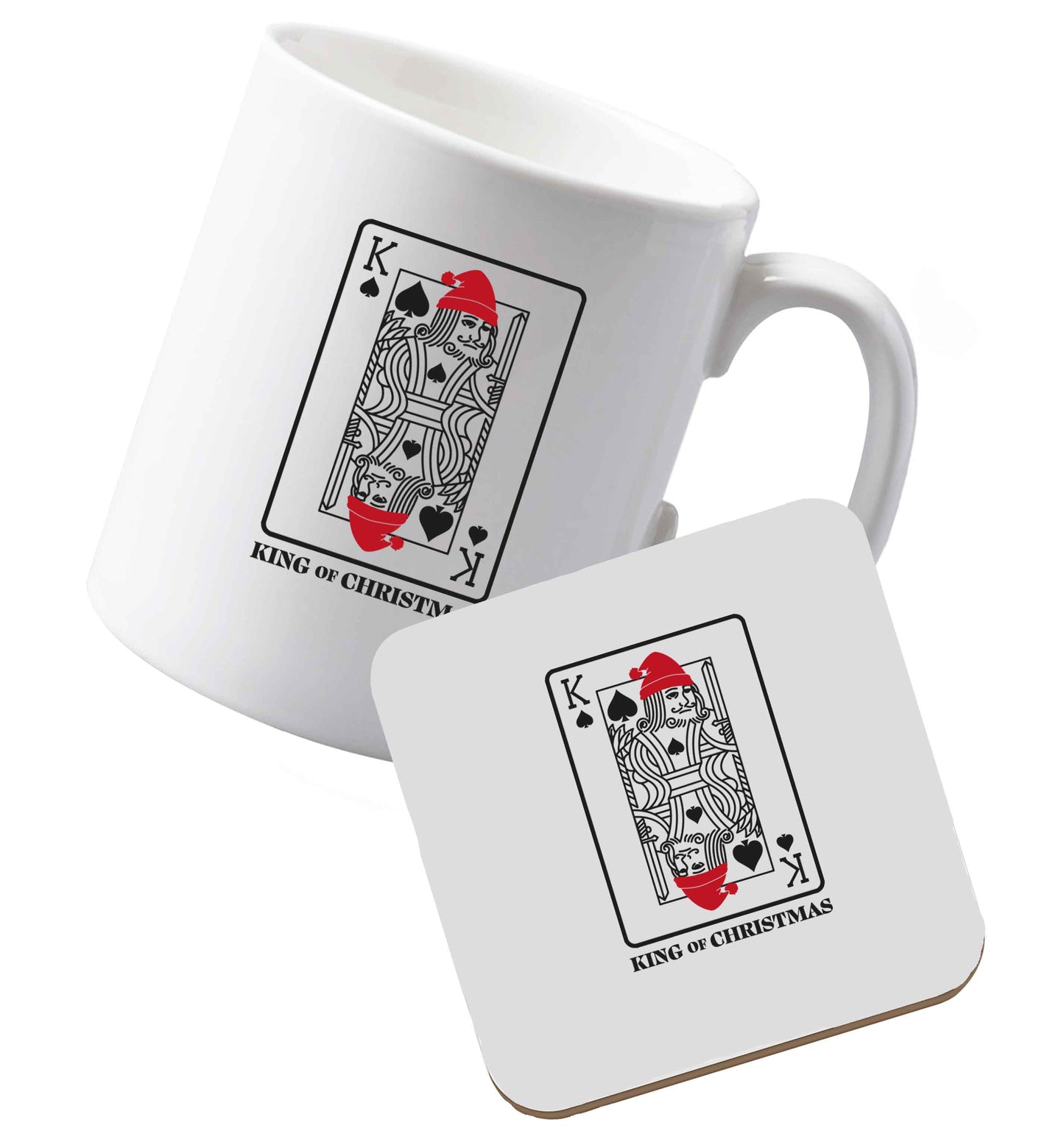 10 oz Ceramic mug and coaster King of christmas both sides