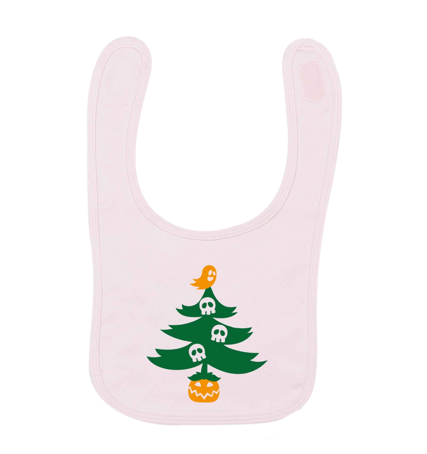 Halloween Christmas tree pale pink baby bib