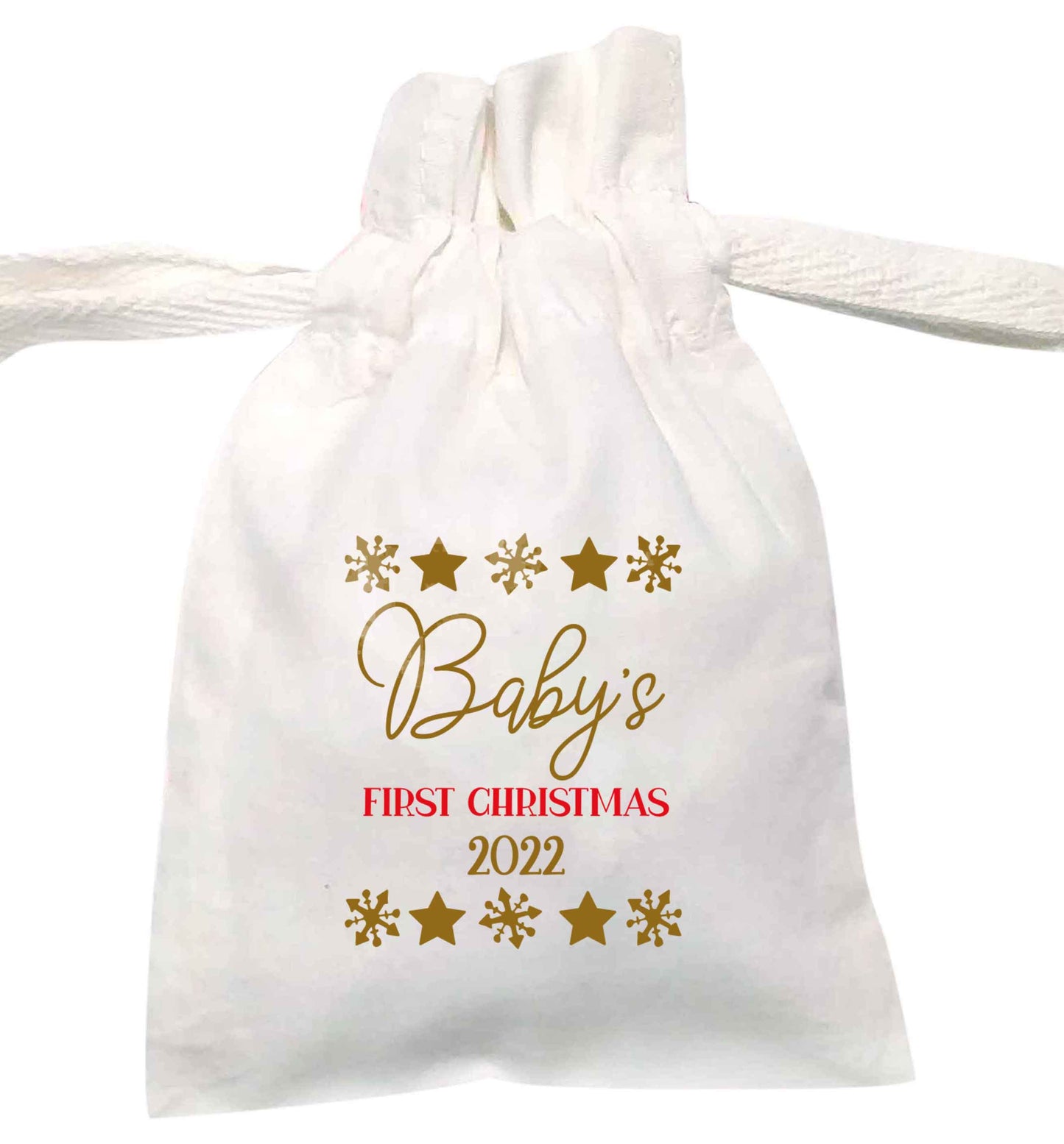 Baby's first Christmas | XS - L | Pouch / Drawstring bag / Sack | Organic Cotton | Bulk discounts available!