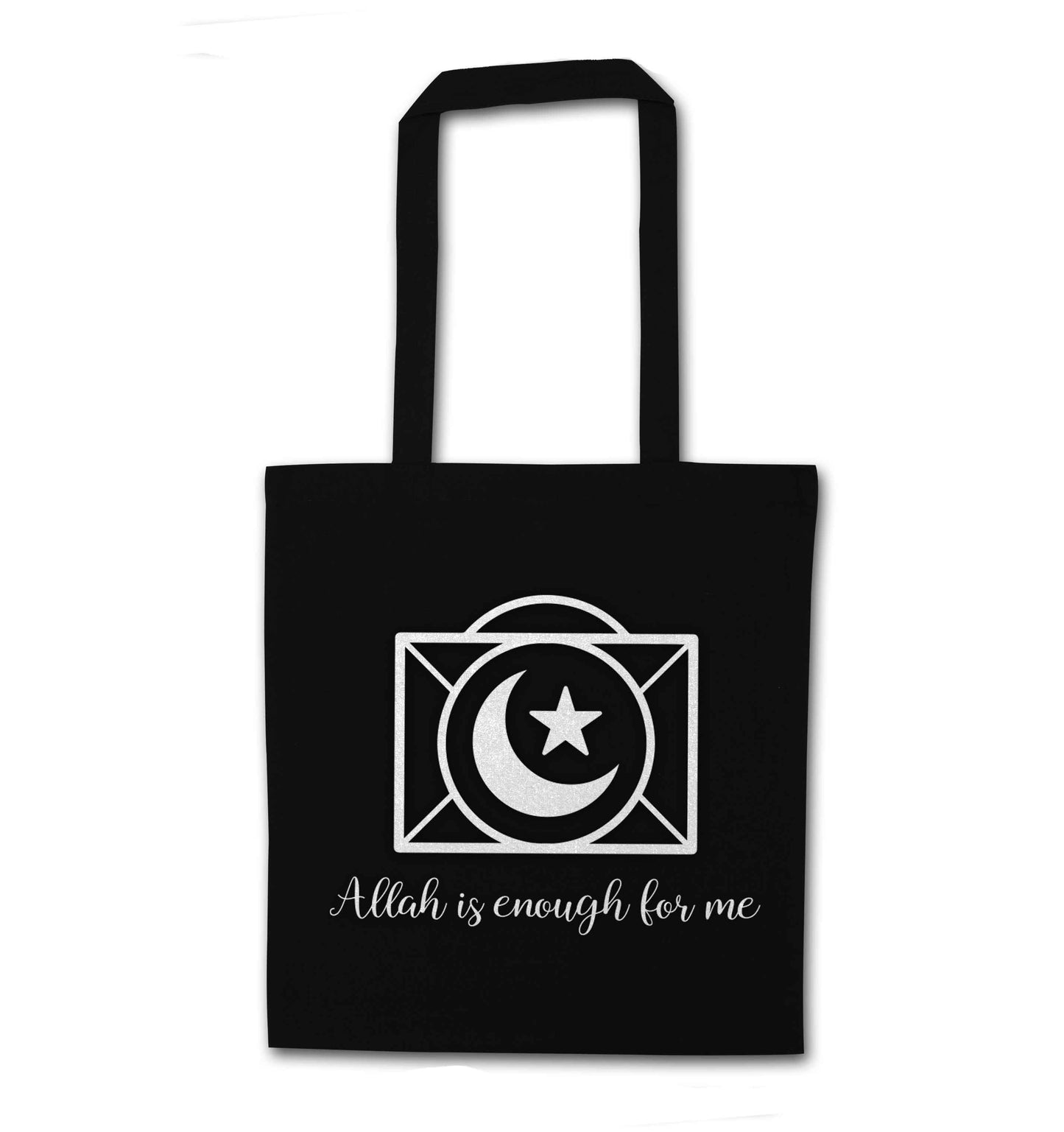 Allah is enough for me black tote bag
