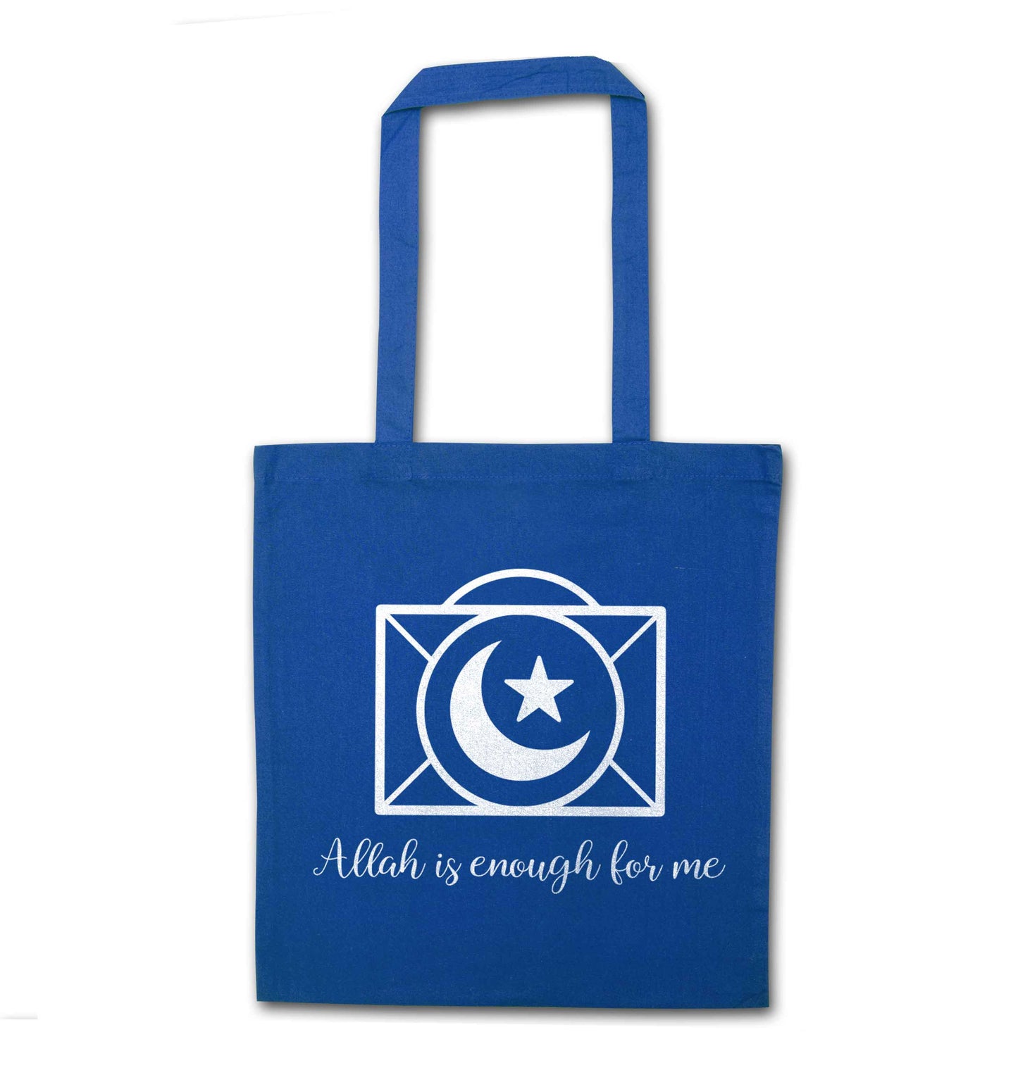 Allah is enough for me blue tote bag