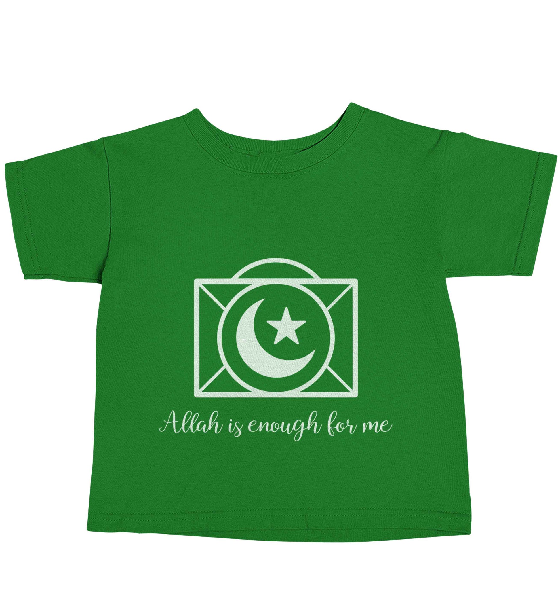 Allah is enough for me green baby toddler Tshirt 2 Years