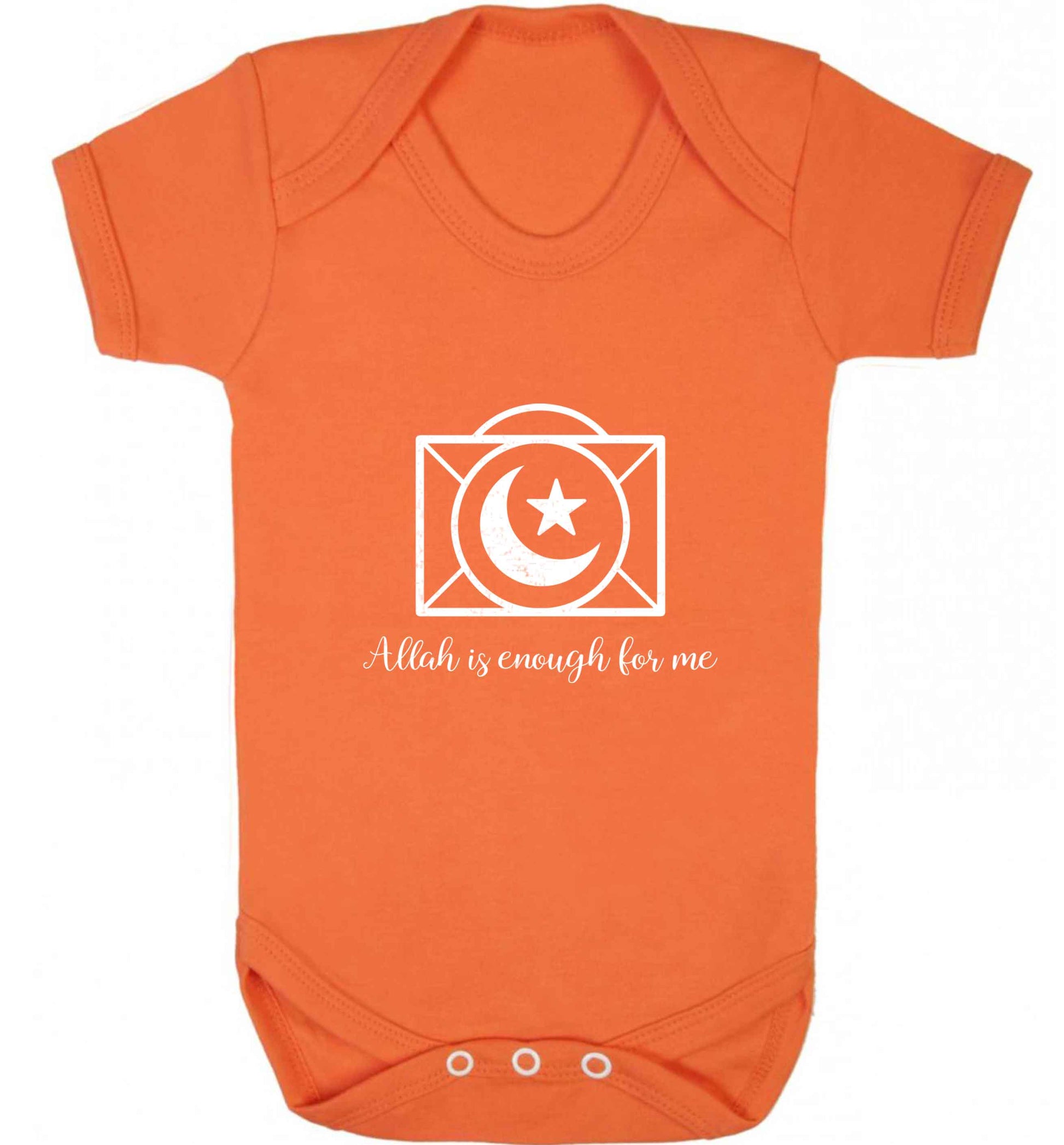 Allah is enough for me baby vest orange 18-24 months