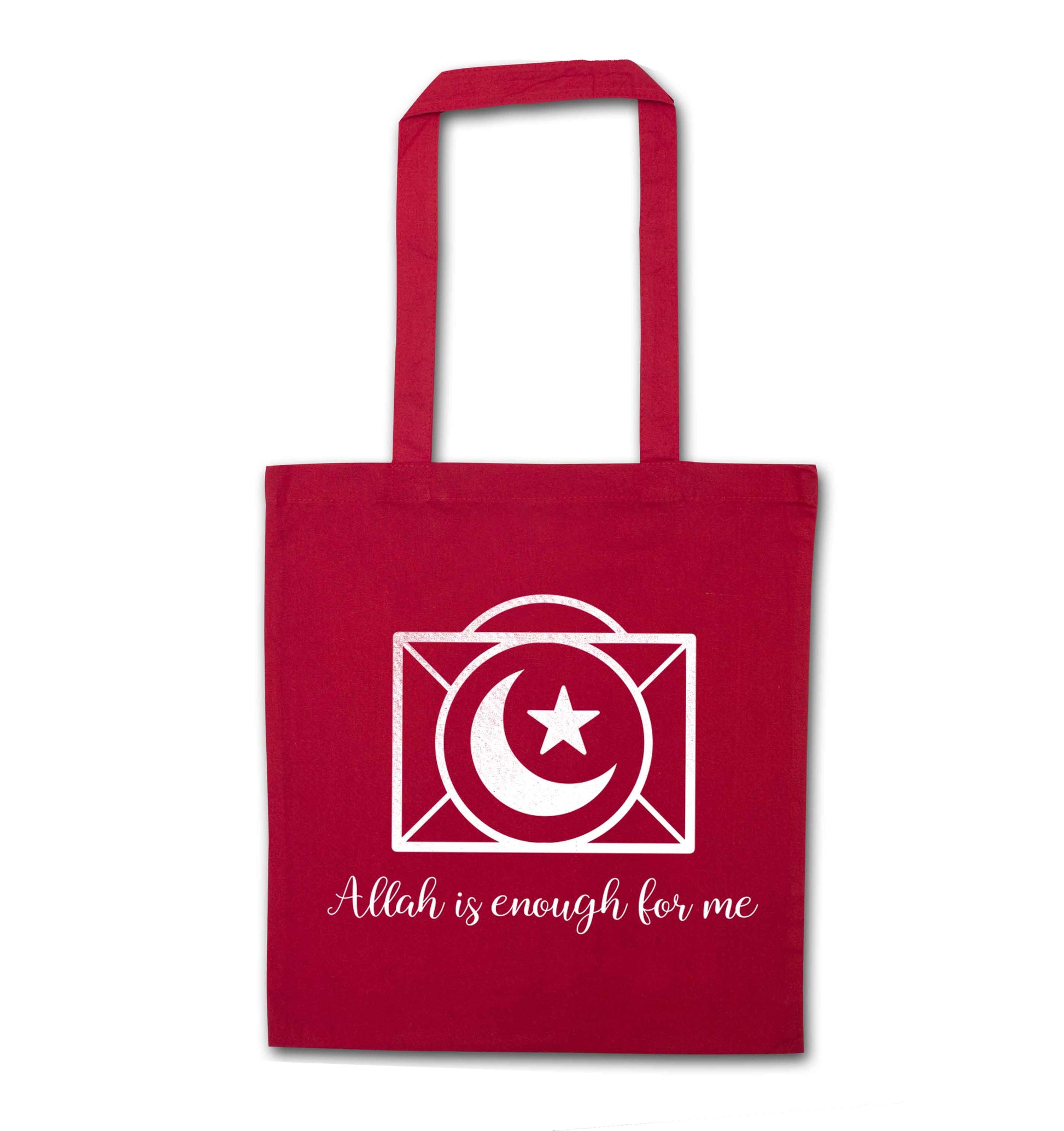 Allah is enough for me red tote bag