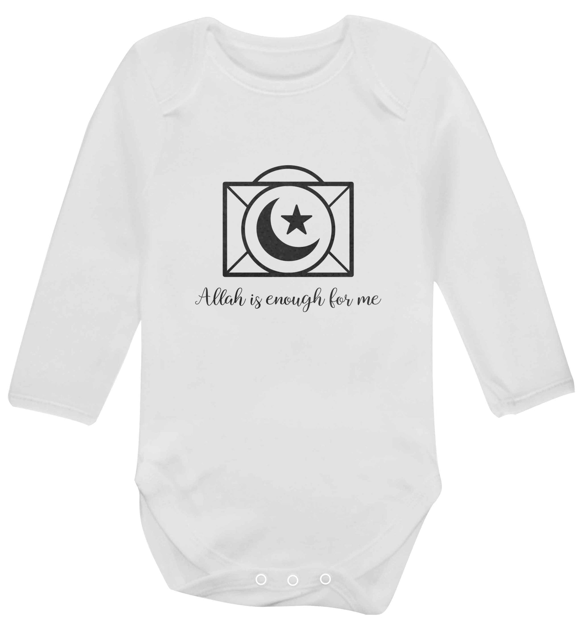 Allah is enough for me baby vest long sleeved white 6-12 months