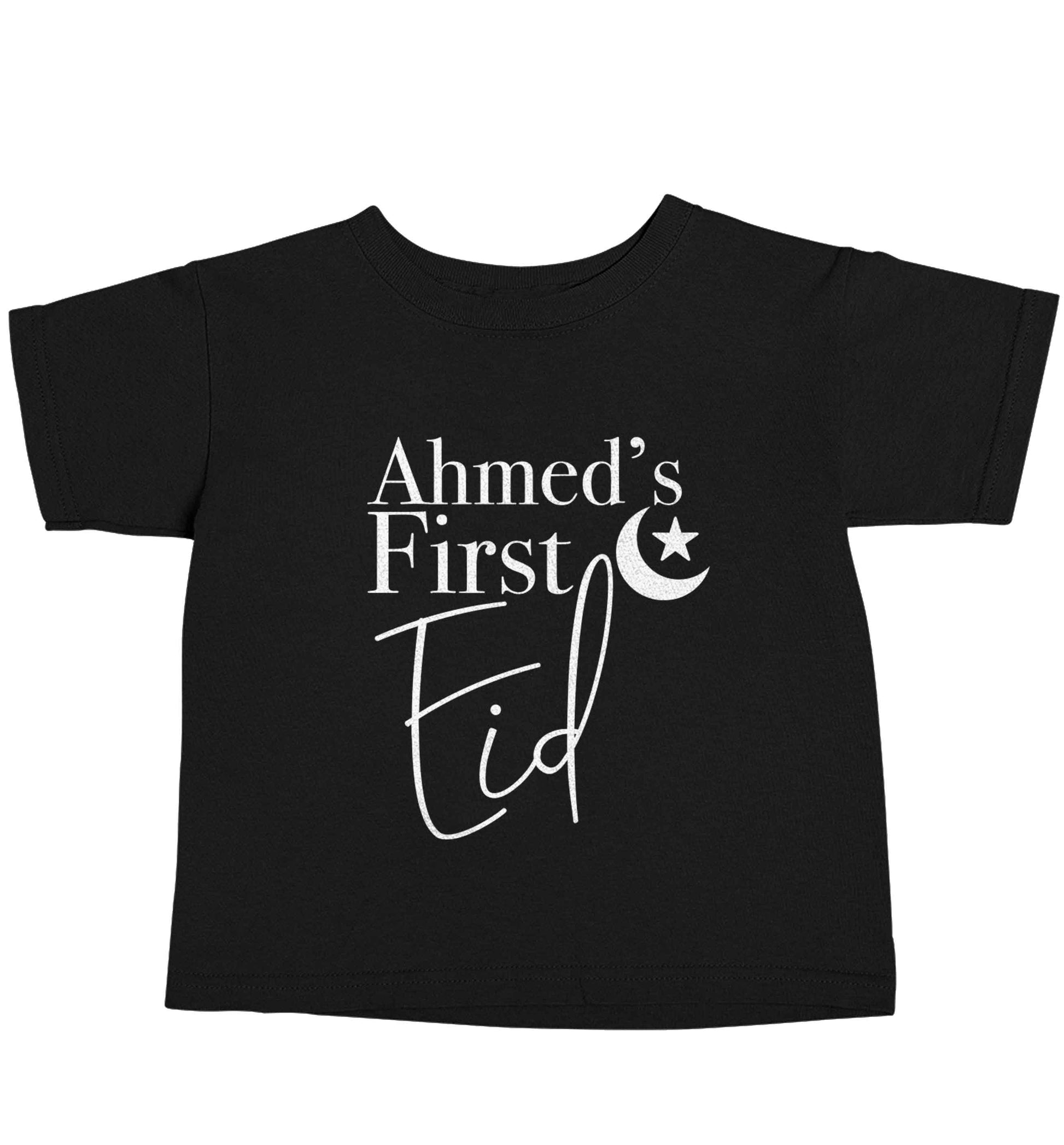 Personalised first Eid Black baby toddler Tshirt 2 years
