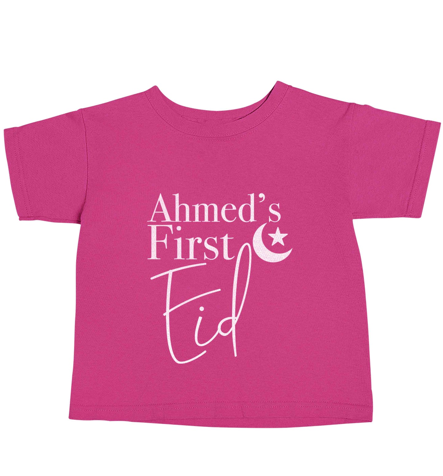 Personalised first Eid pink baby toddler Tshirt 2 Years