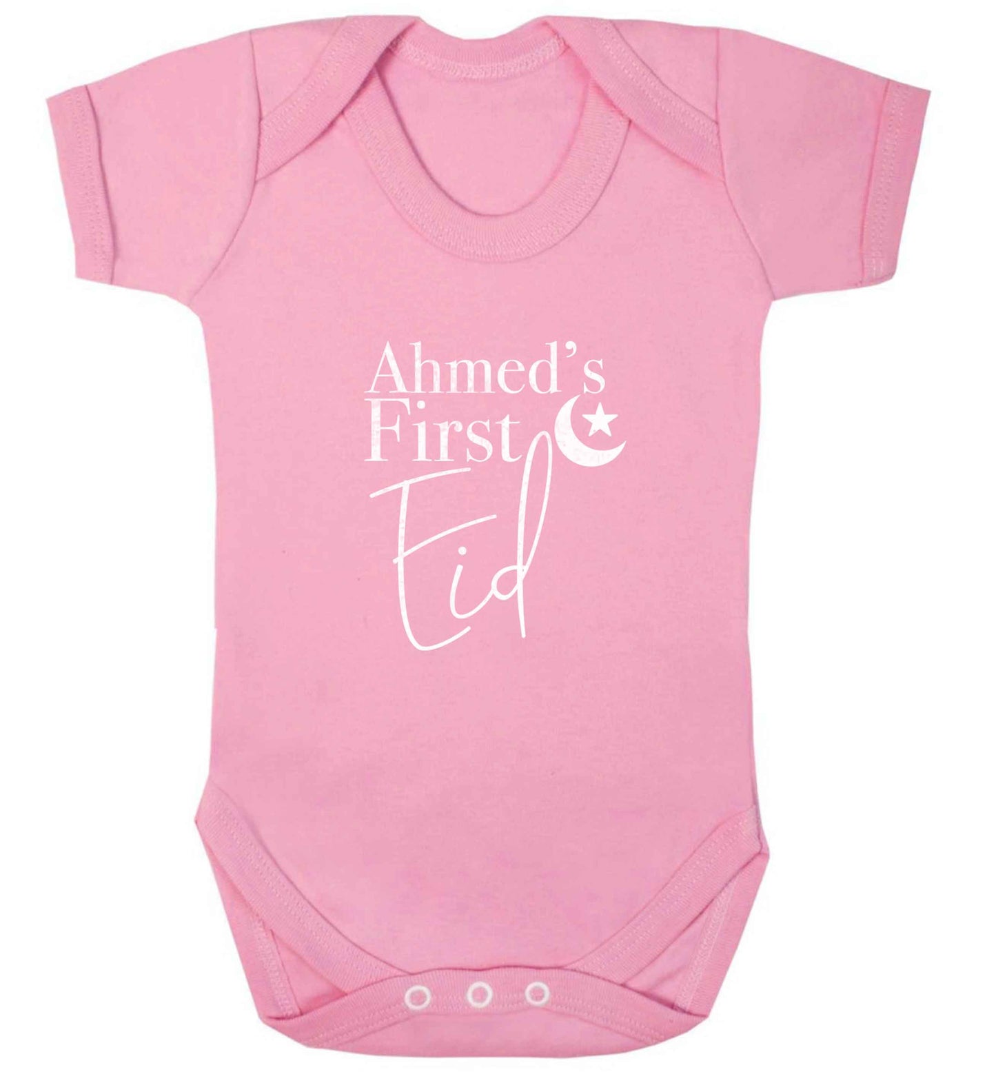 Personalised first Eid baby vest pale pink 18-24 months