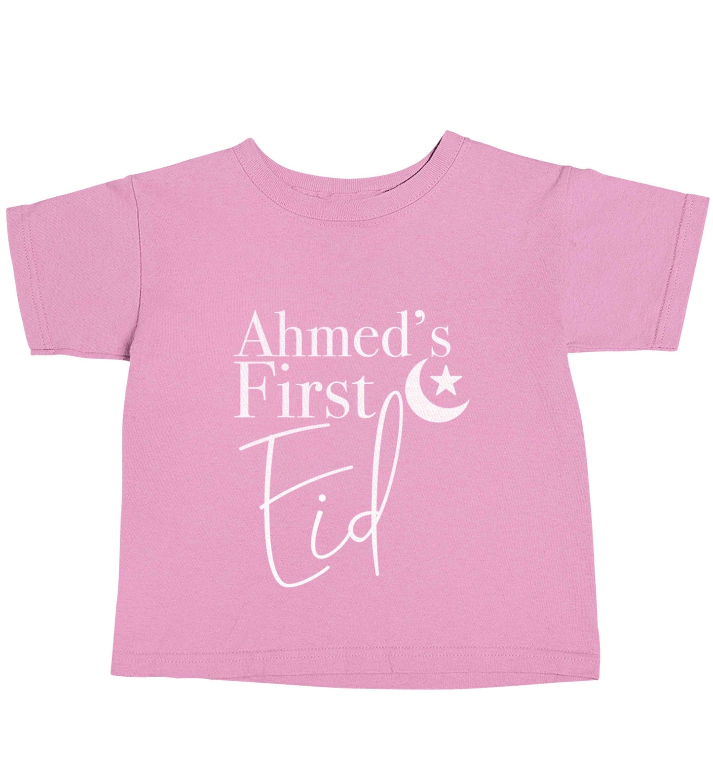 Personalised first Eid light pink baby toddler Tshirt 2 Years