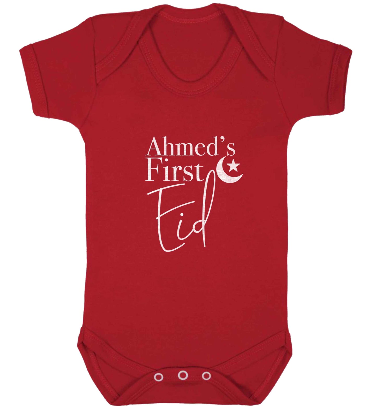 Personalised first Eid baby vest red 18-24 months