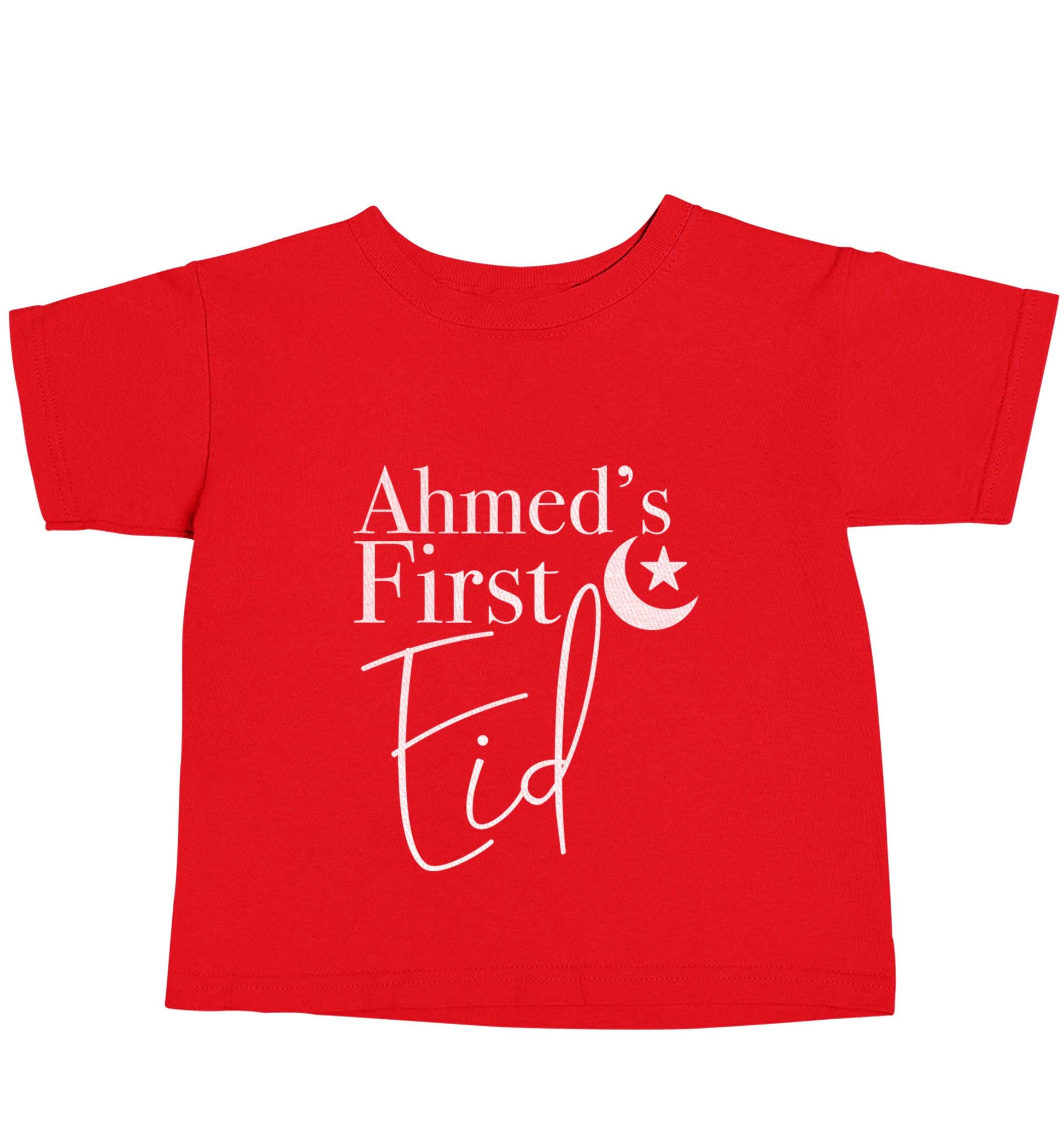 Personalised first Eid red baby toddler Tshirt 2 Years