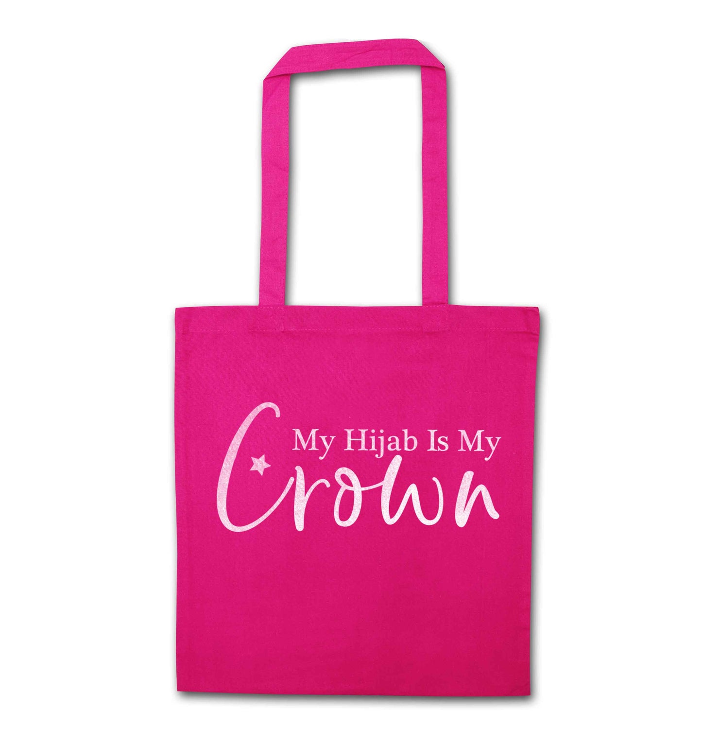 My hijab is my crown pink tote bag