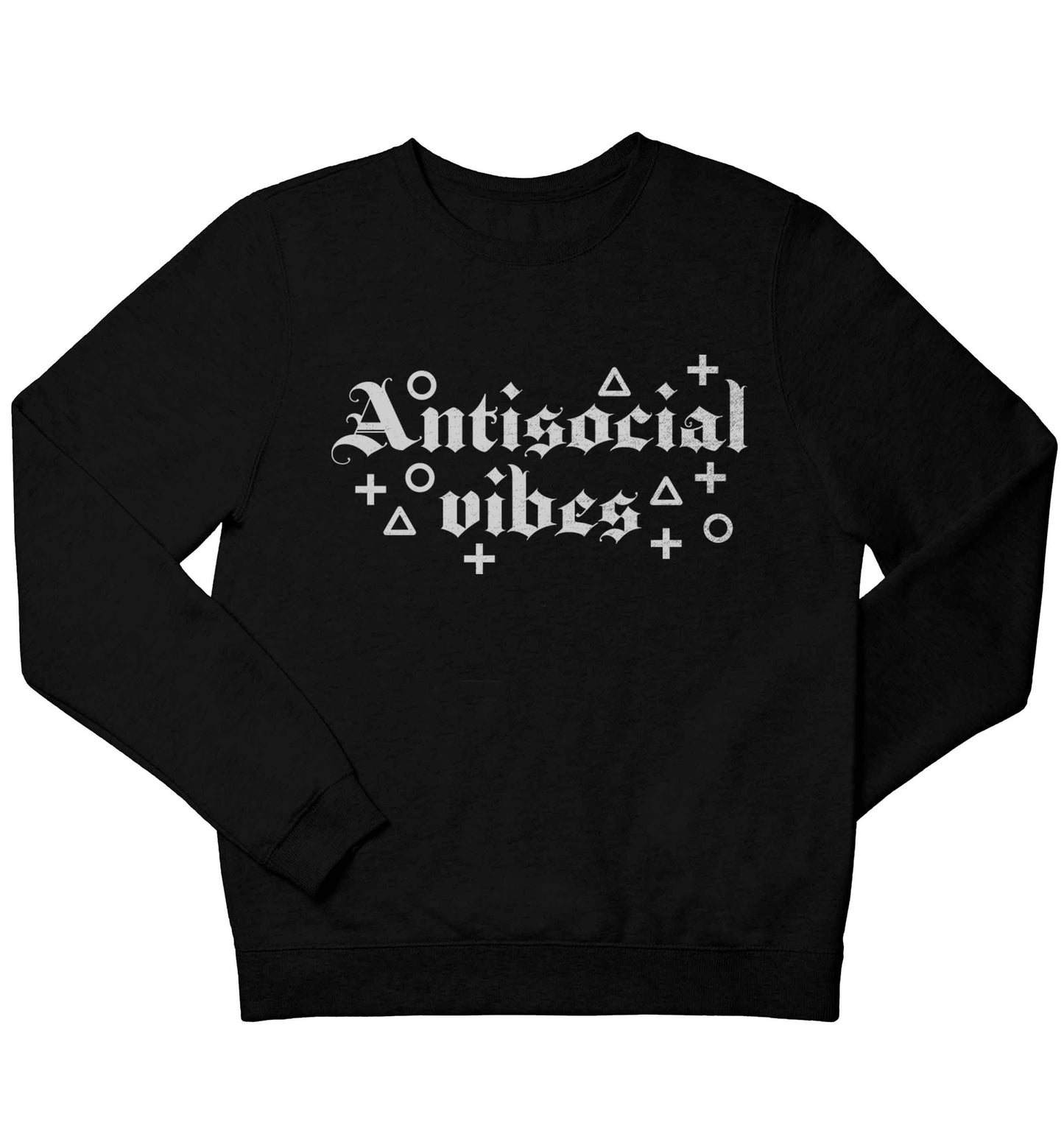 Antisocial vibes children's black sweater 12-13 Years