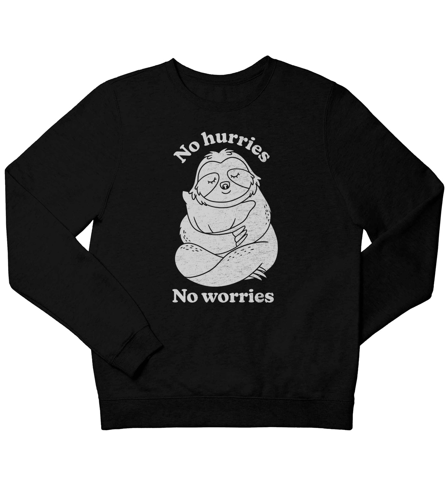 No hurries no worries children's black sweater 12-13 Years