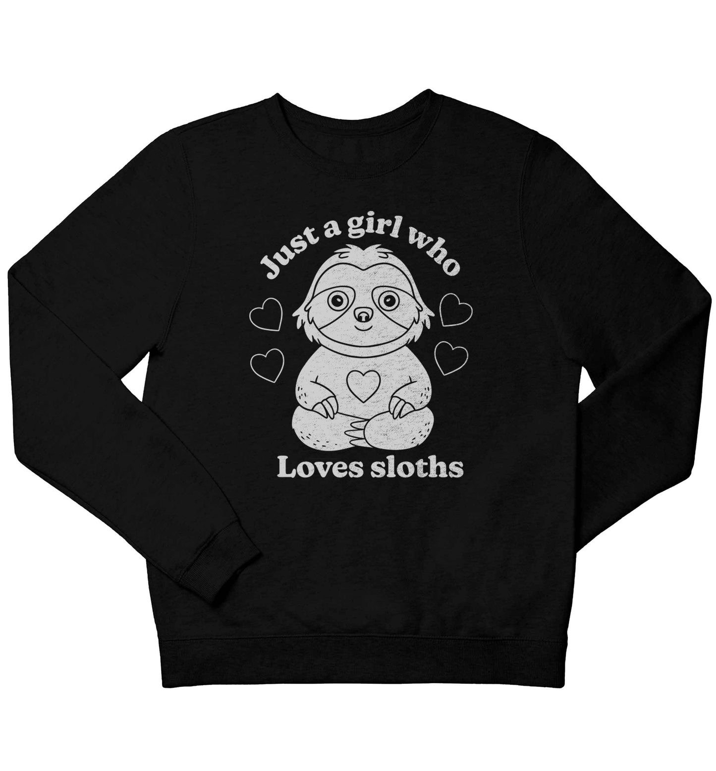 Just a girl who loves sloths children's black sweater 12-13 Years