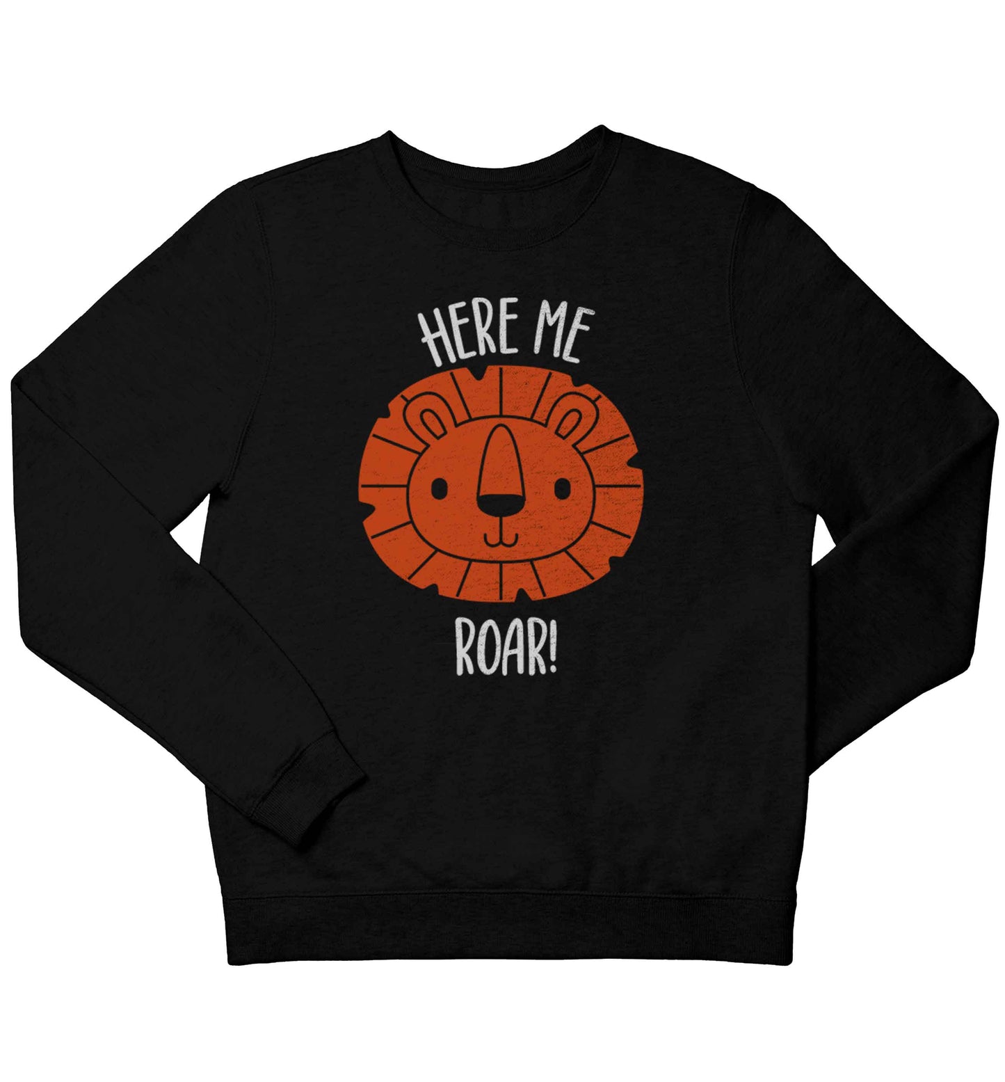 Hear me roar children's black sweater 12-13 Years
