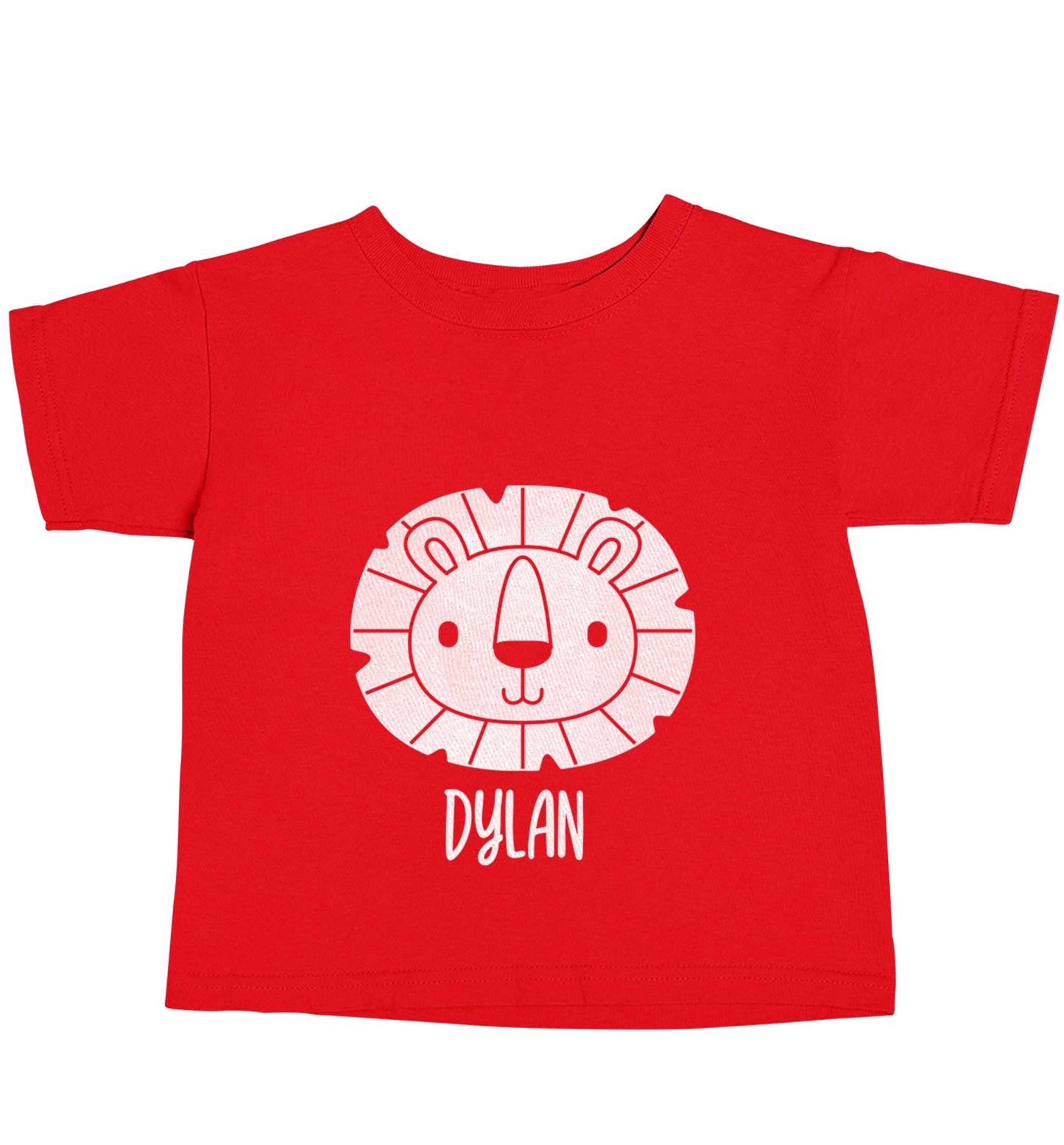 Personalised lion red baby toddler Tshirt 2 Years