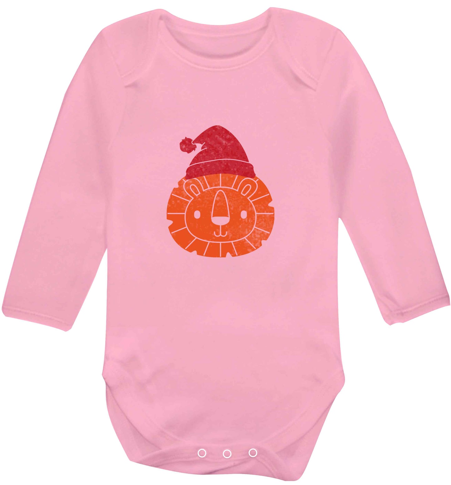 Santa lion baby vest long sleeved pale pink 6-12 months