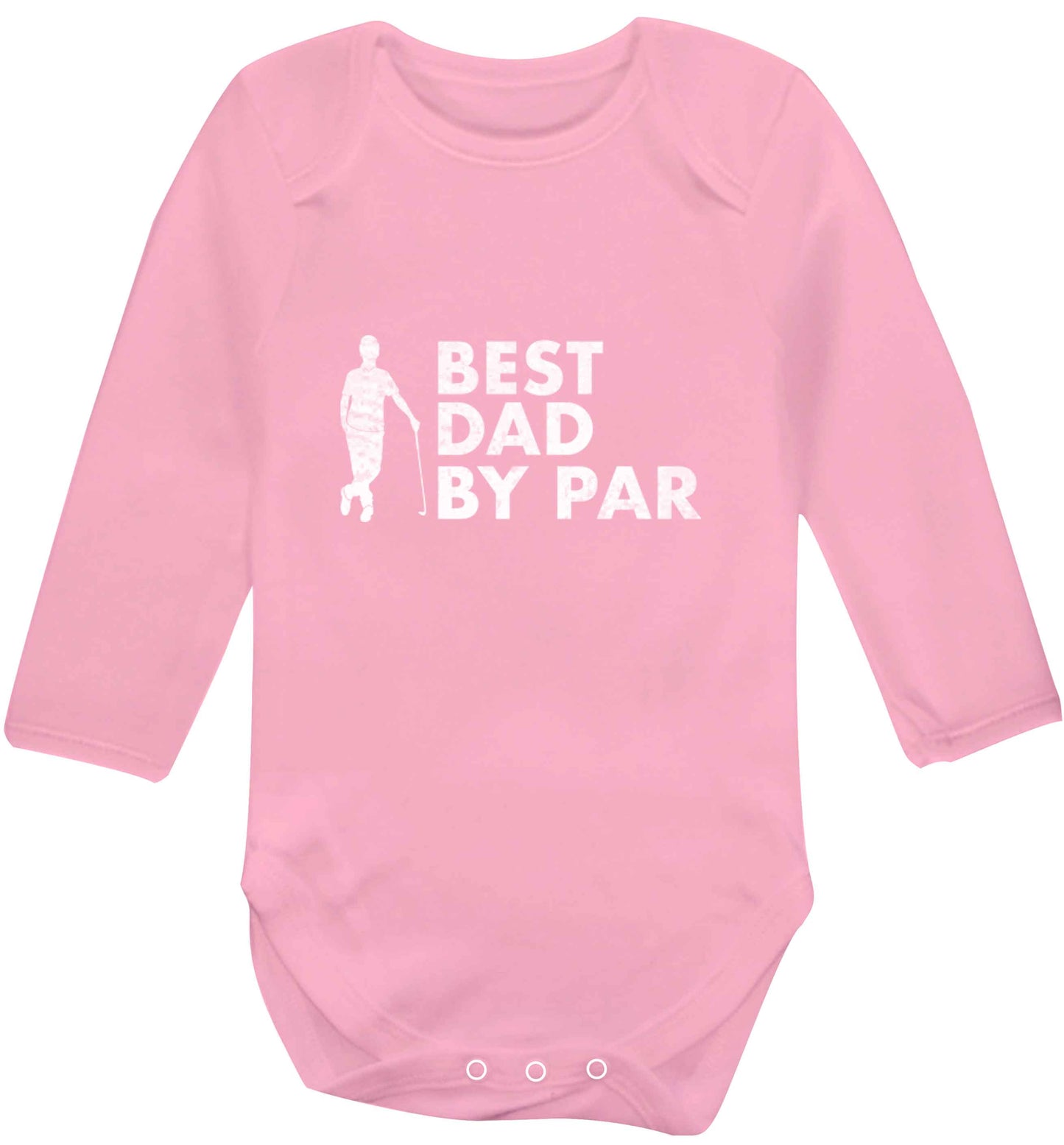 Best dad by par baby vest long sleeved pale pink 6-12 months