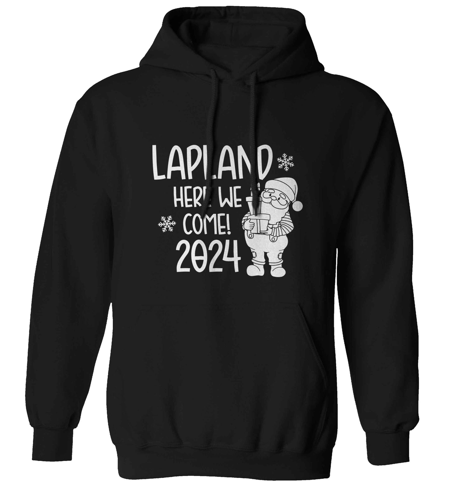 Lapland here we come adults unisex black hoodie 2XL