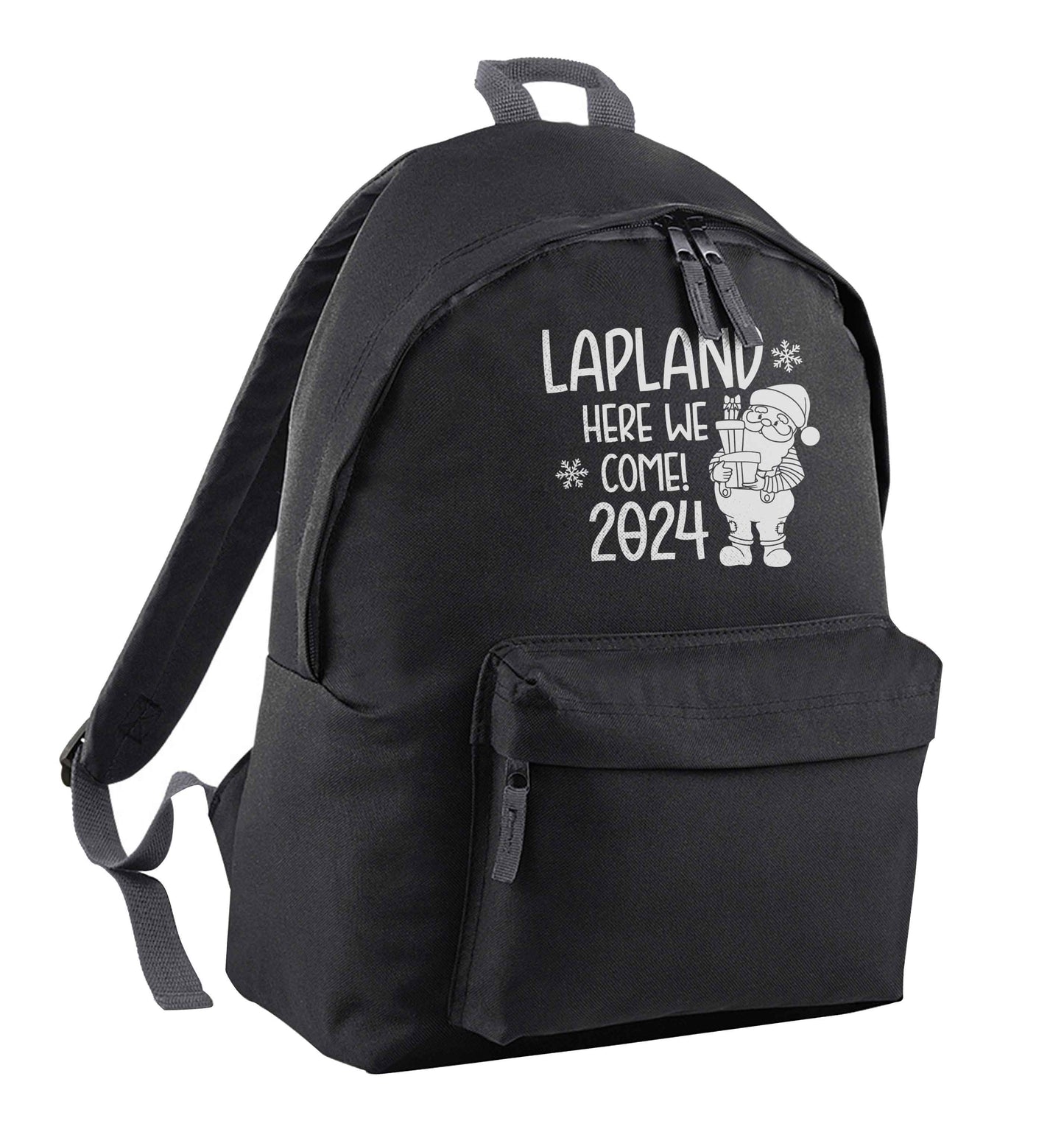 Lapland here we come black children's backpack