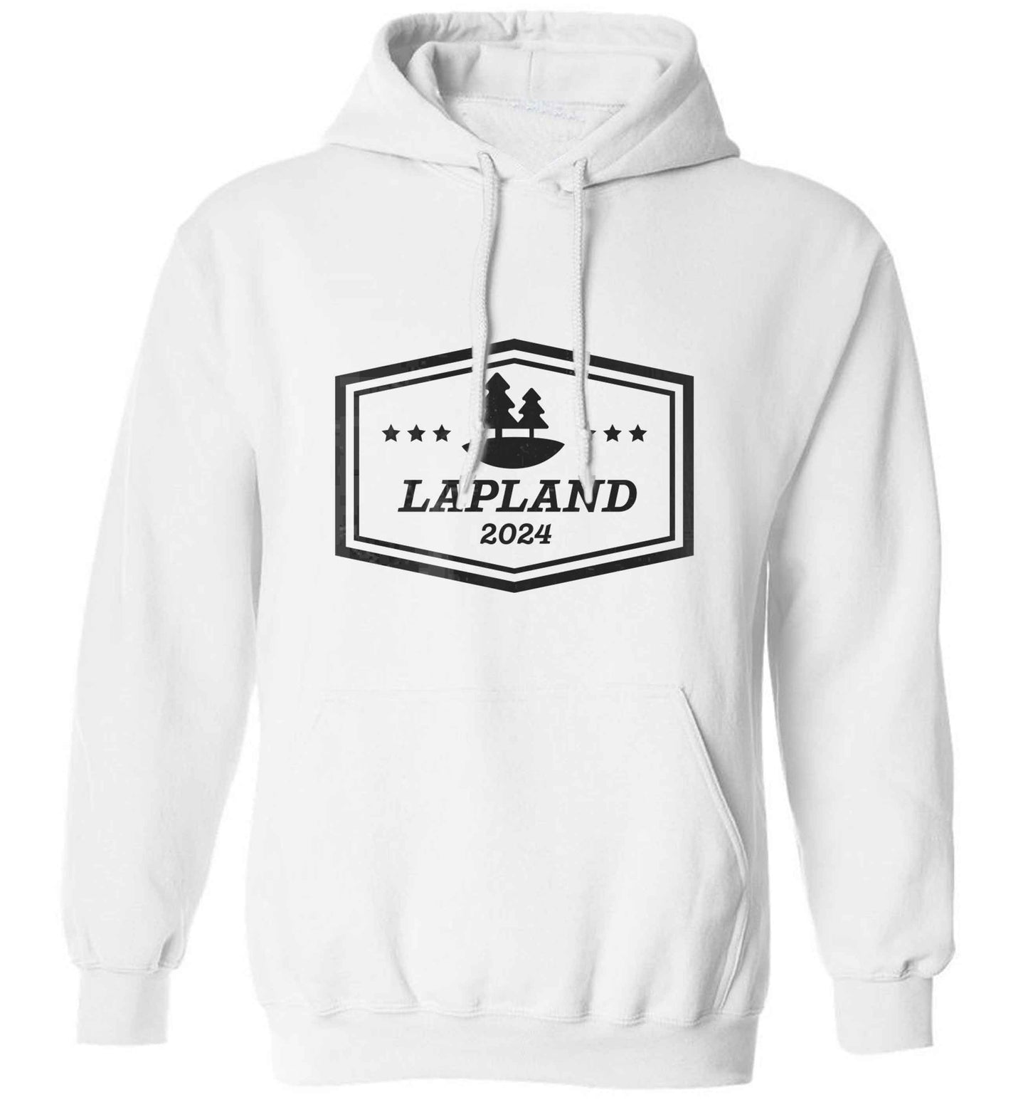 Custom date Lapland adults unisex white hoodie 2XL