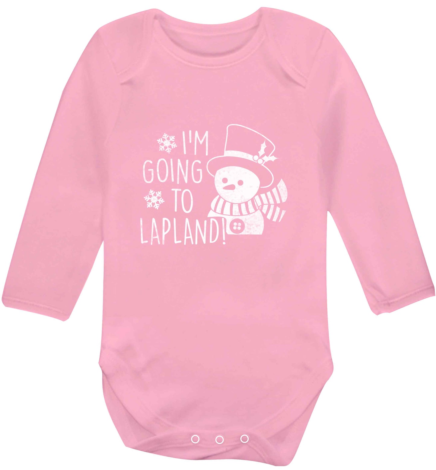 I'm going to Lapland baby vest long sleeved pale pink 6-12 months