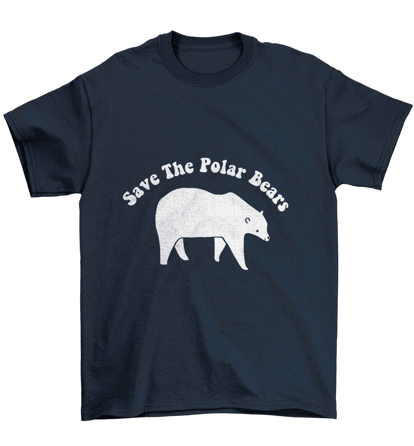Save The Polar Bears Children's navy Tshirt 12-13 Years