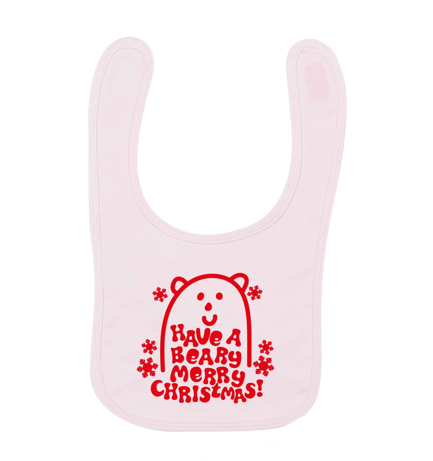 Save The Polar Bears pale pink baby bib
