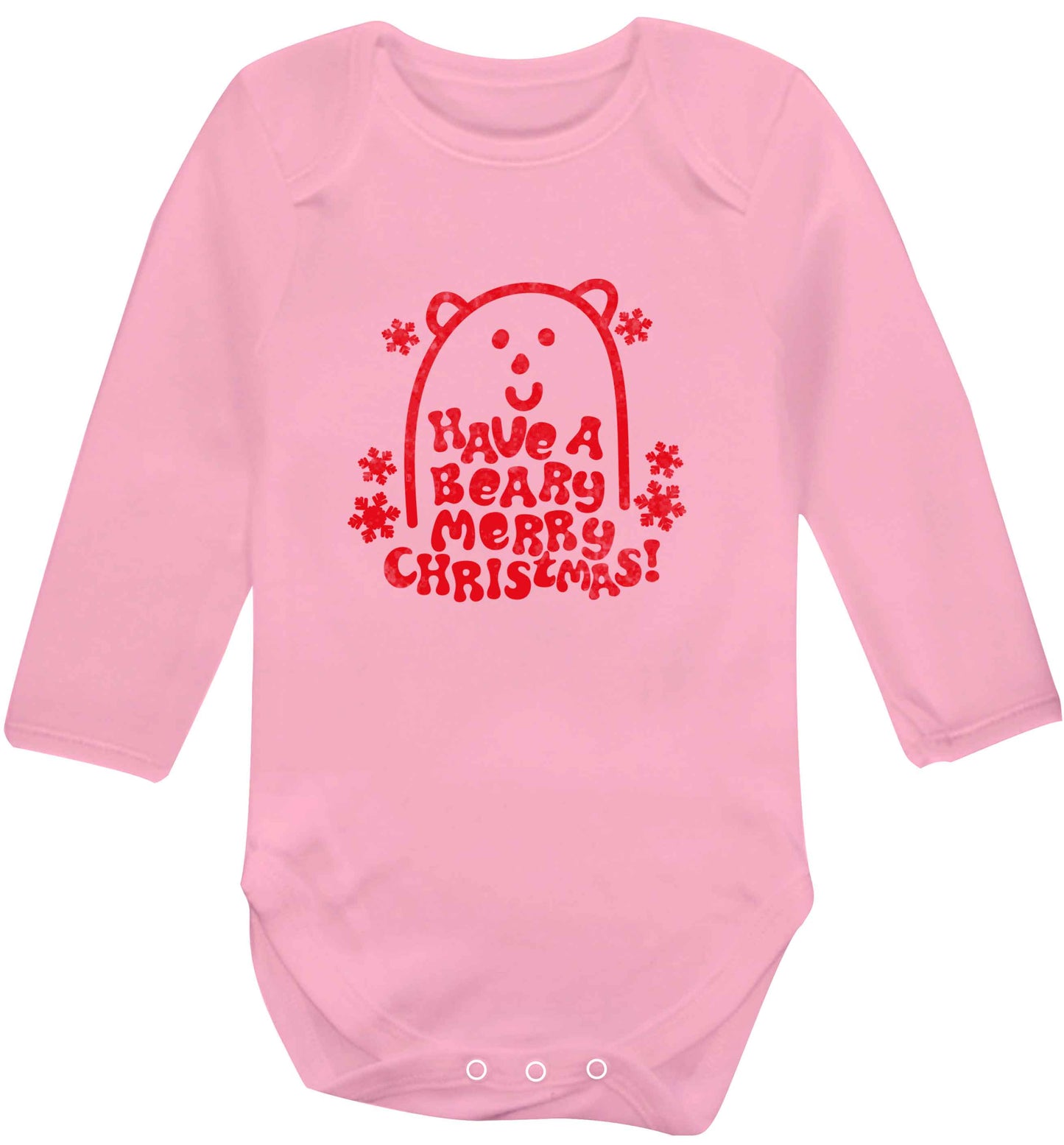 Save The Polar Bears baby vest long sleeved pale pink 6-12 months