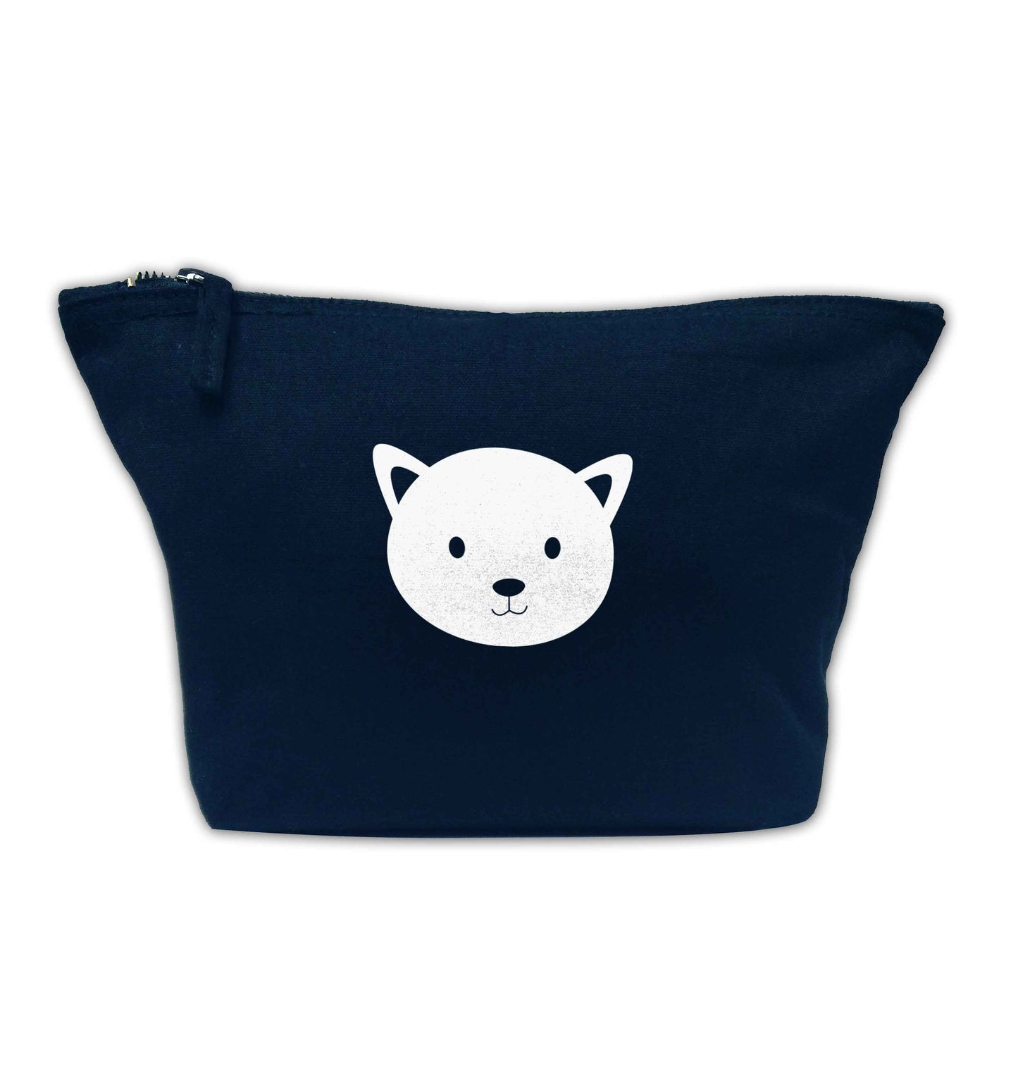 Cat face only Kit navy makeup bag