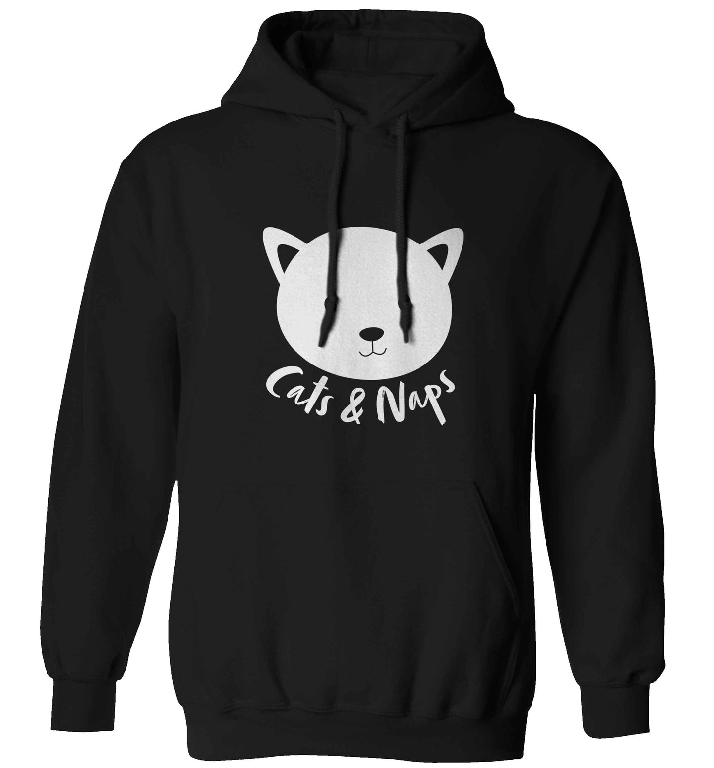 Cats and naps Kit adults unisex black hoodie 2XL