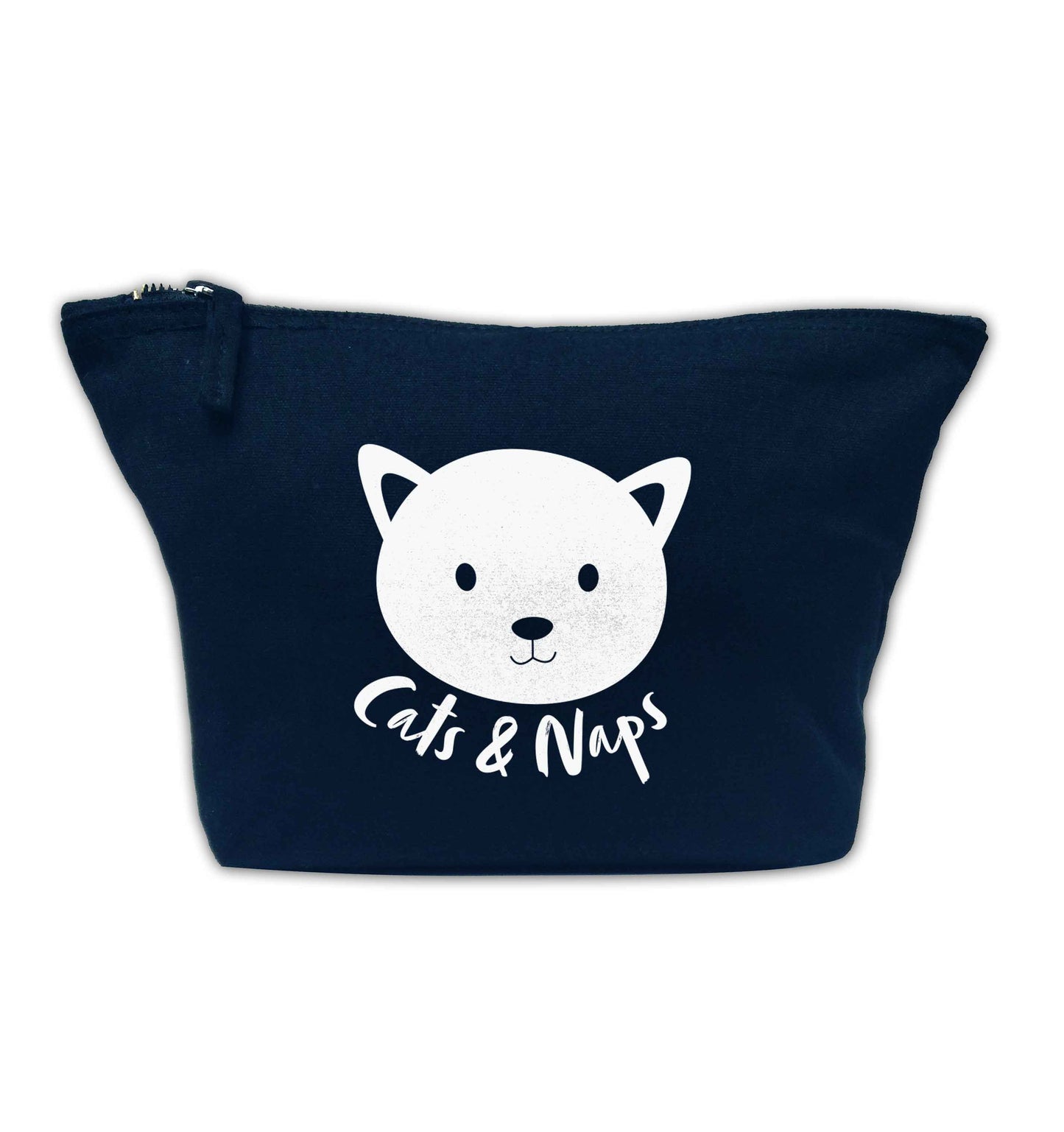 Cats and naps Kit navy makeup bag