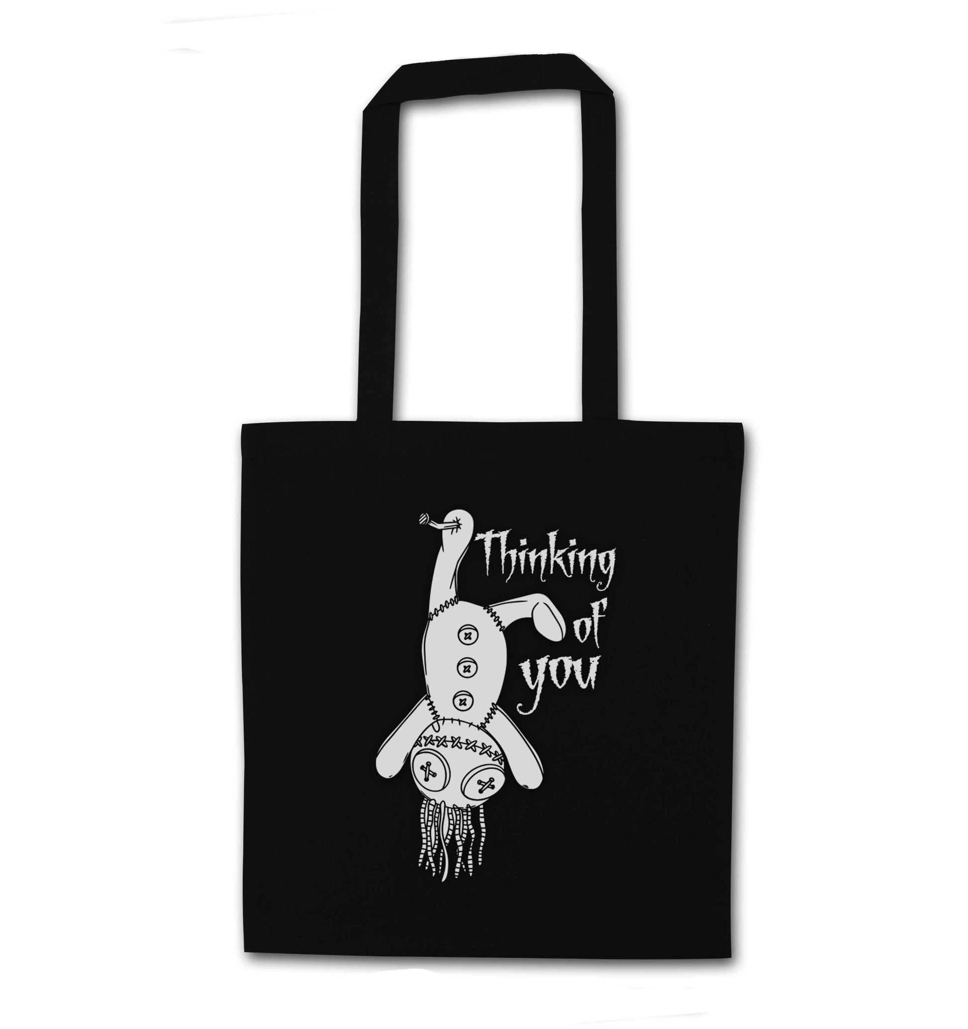Thinking of you black tote bag