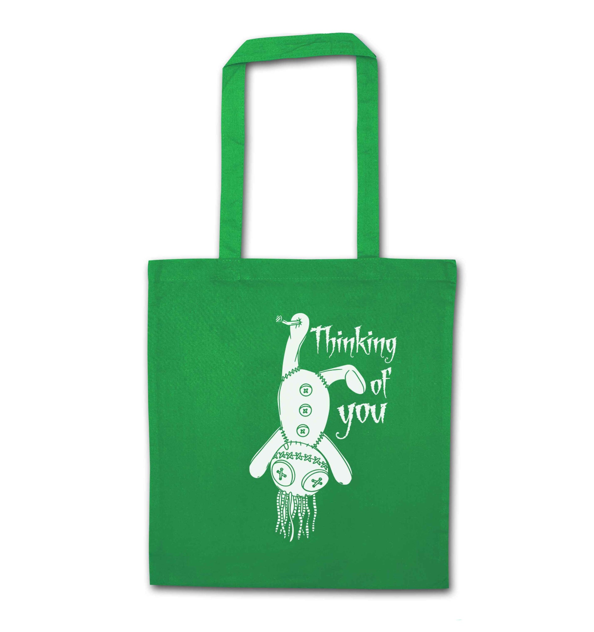 Thinking of you green tote bag