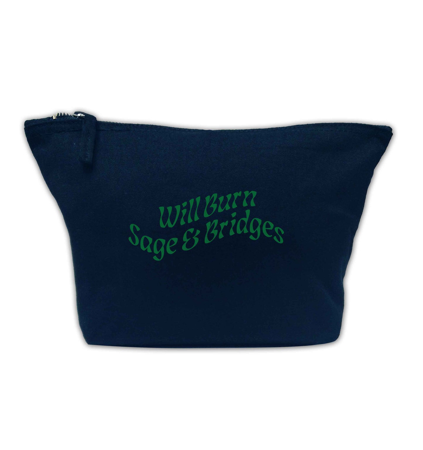 Will burn bridges and sage navy makeup bag